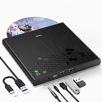 外付け　DVD/CDプレーヤー　ノートパソコン用　　USBケーブル付き　ブラック Amazon.co.jp: Yisjek CD DVDドライブ 外付けUSB 3.0タイプCスロット