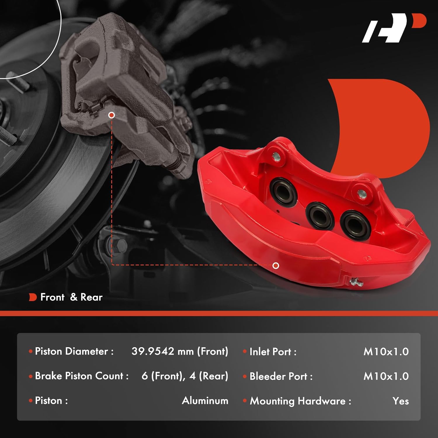 A-Premium Disc Brake Calipers Assembly Without Bracket Compatible with Jeep WK2 Series Grand Cherokee 2012-2017 6.4L - Front and Rear Side, 4-PC Set