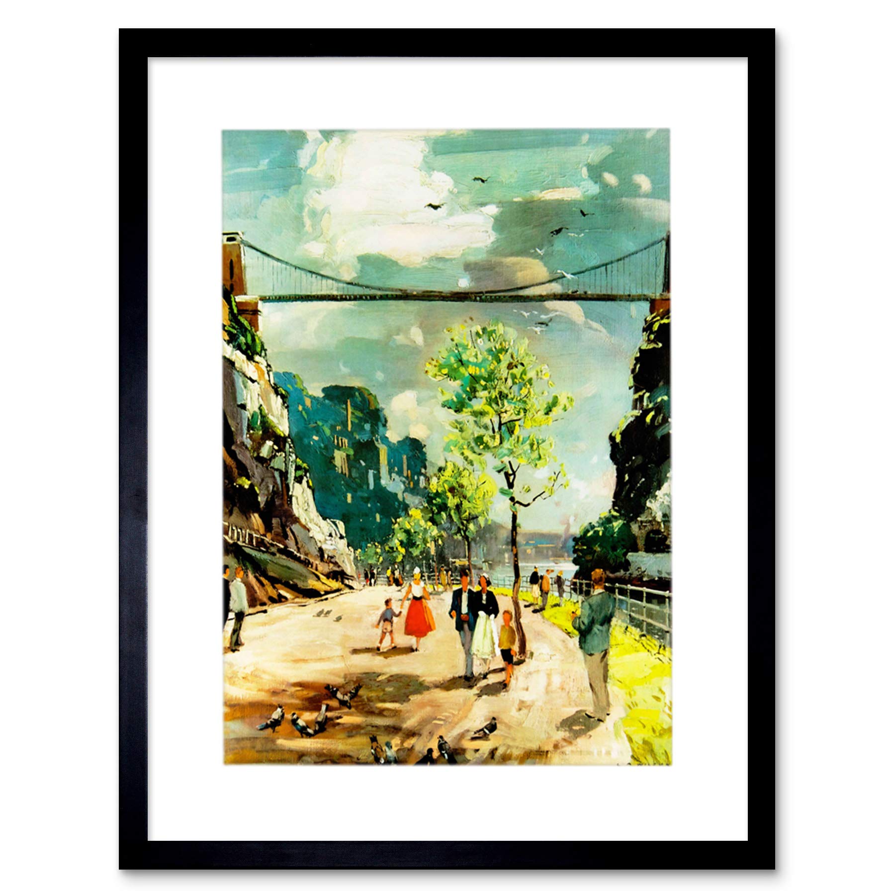 Wee Blue Coo Painting Clifton Bridge Bristol UK Brunel Picture Framed Wall Art Print
