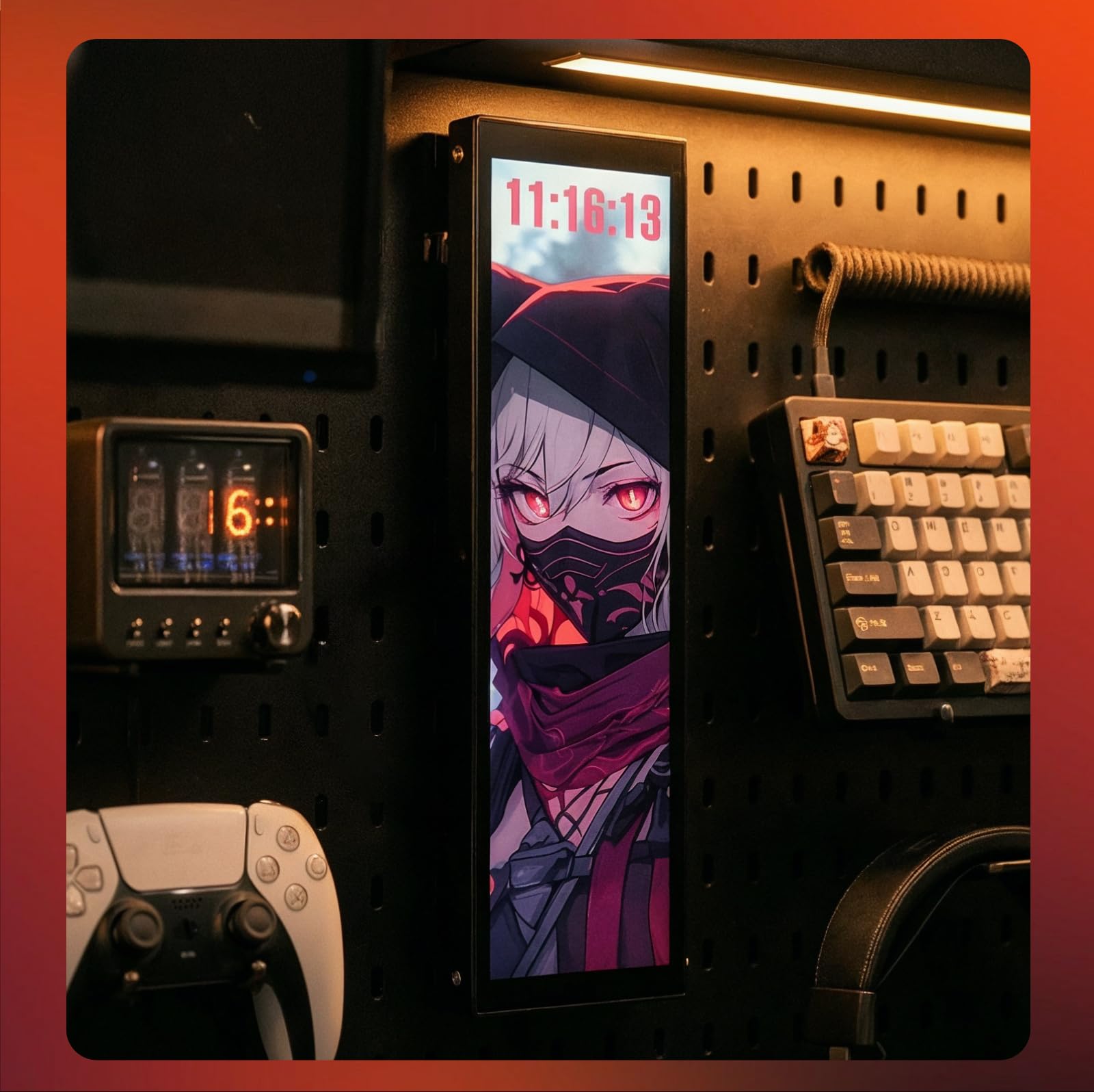 darkFlash V92 23,4 cm IPS-PC-Gehäuse-Sensor-Panel, 1920 x 462 sekundärer Monitor, exklusive Desktop-Spiegelung und Aufnahme, AIDA64-kompatibler Hardware-Monitor, Vollaluminiumlegierung, USB-C/interner