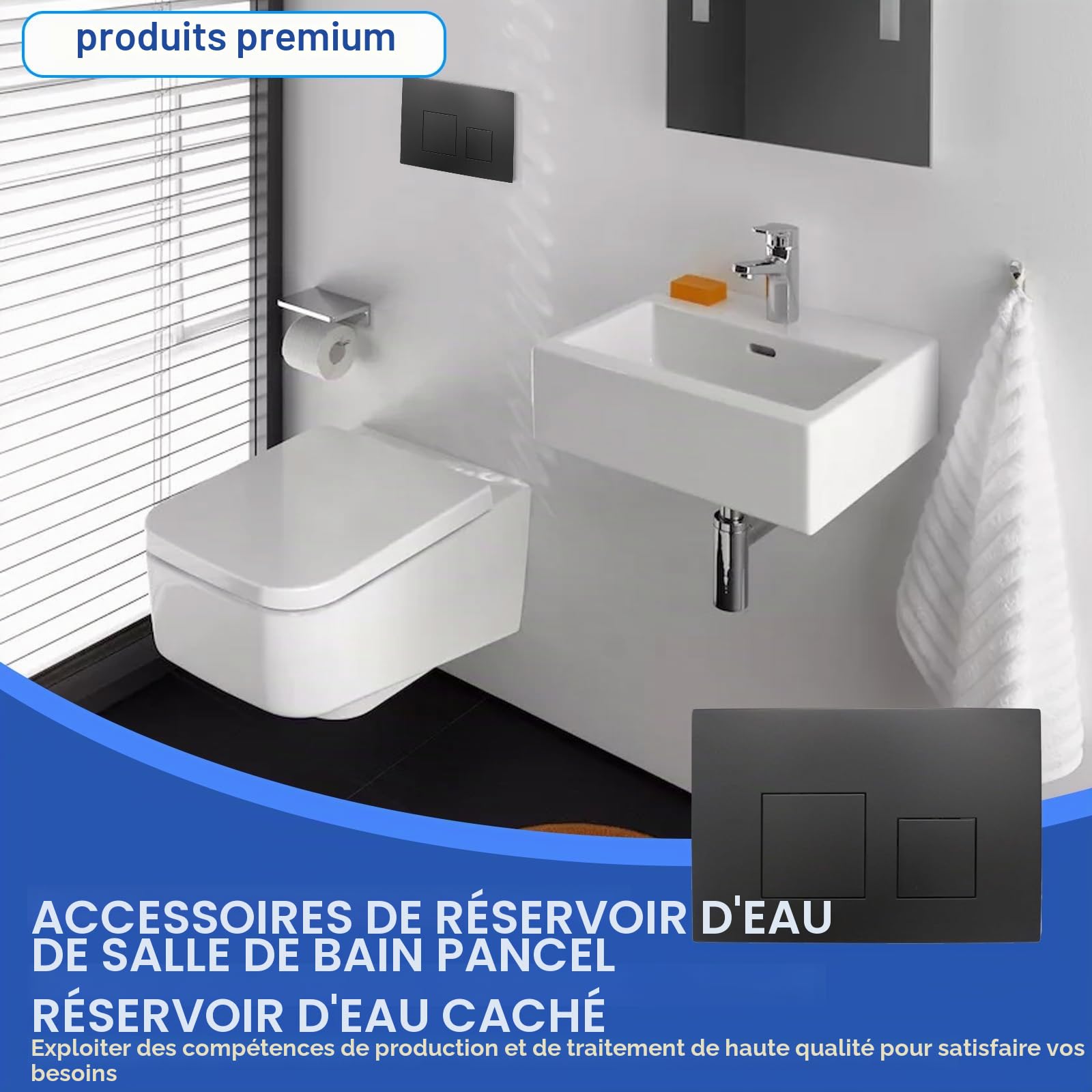 Applicable à Plaque Geberit Réservoir d'eau,Mendorio Plaque de Commande WC, Compatible Geberit Duofix Sigma 01, 20, 30, 50, 60, UP300 & UP320,Panneau de Réservoir d'eau Caché(Blanc)