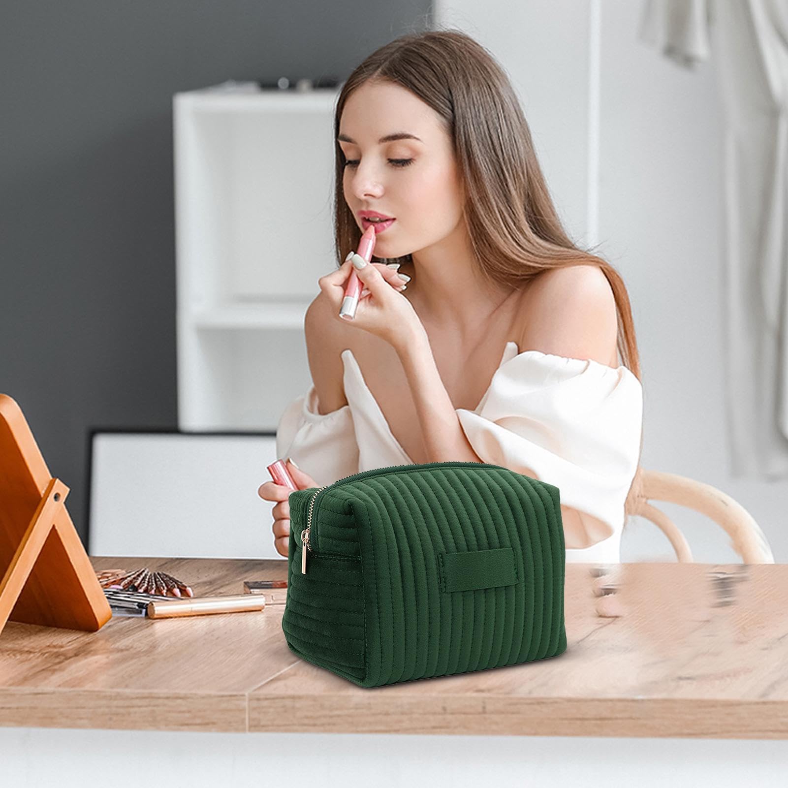 Trousse de maquillage en velours – Organiseur de cosmétiques, trousse de