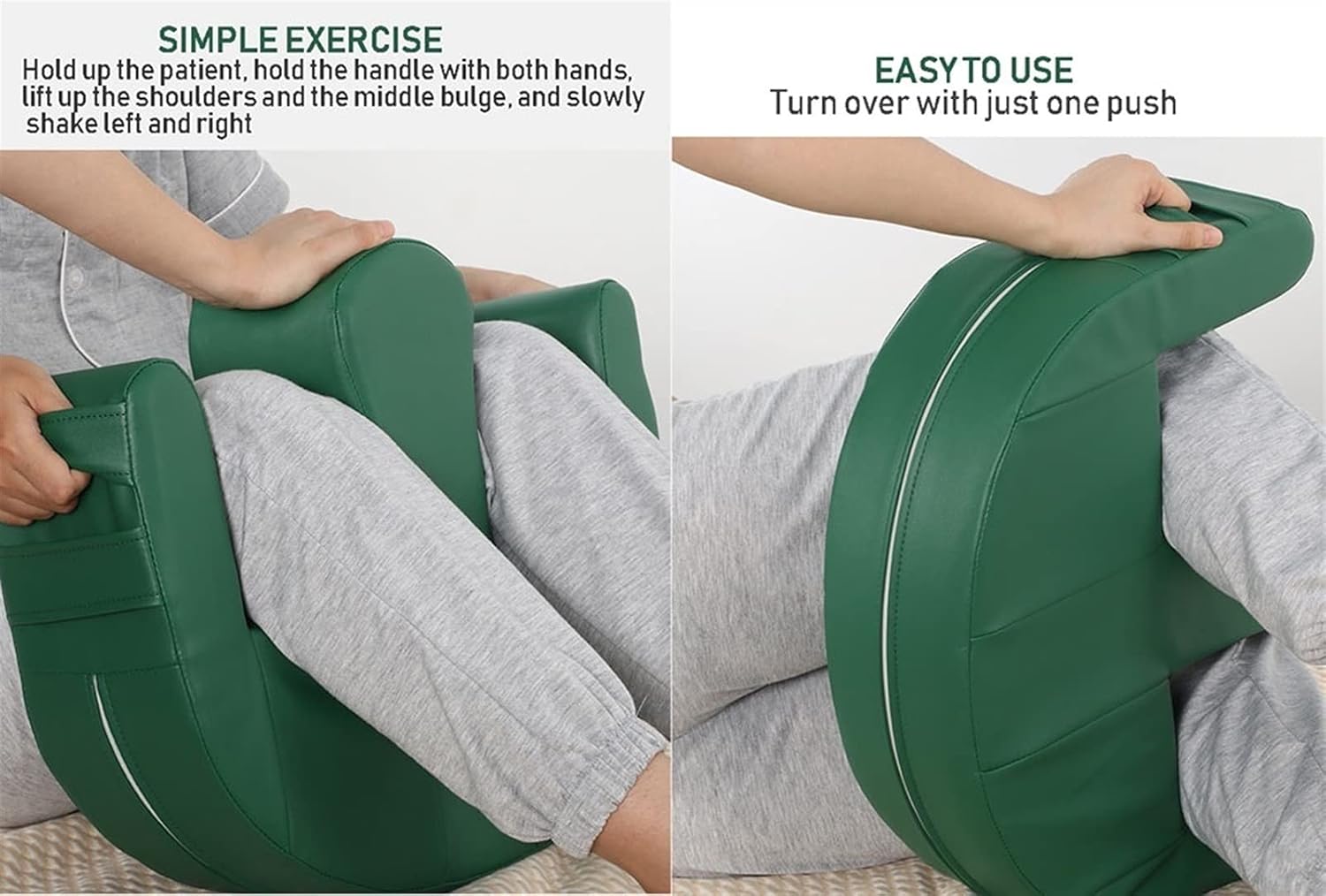 Patient Turning Device, Leg Positioner Pillows, Bed Rest Nursing Anti-Decubitus, PU Leather, Waterproof, Help Patients or Elderly People Turn Over, Easy to Clean, Bearing: 100kg