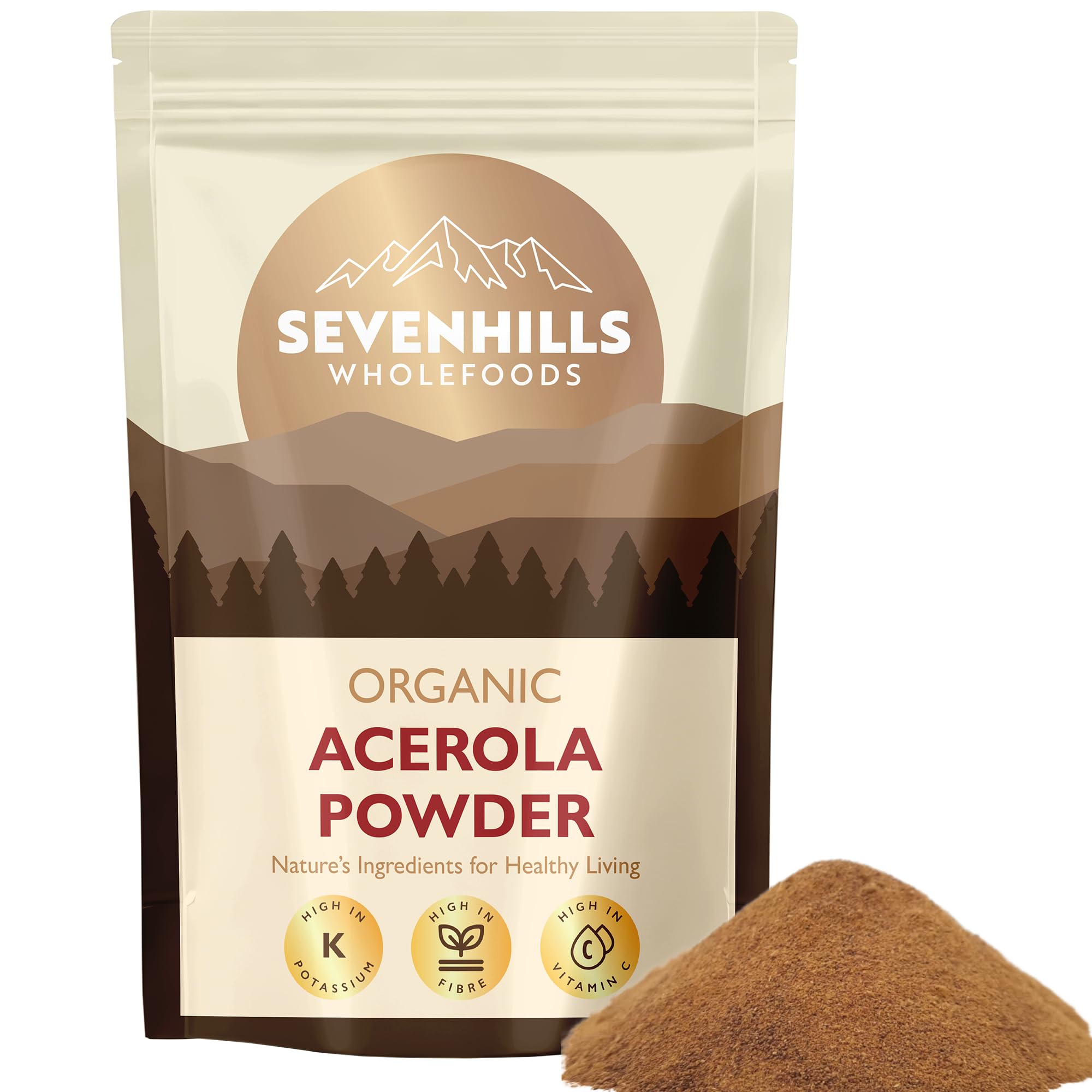 Sevenhills Wholefoods Organic Raw Acerola Powder 200g, Natural Vitamin C