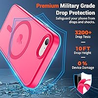 Vista 625 de SUPFINE - Funda magnética para iPhone 13 Pro Max (compatible con MagSafe), (protección contra caídas de grado militar de 10 pies), delgada, Negro