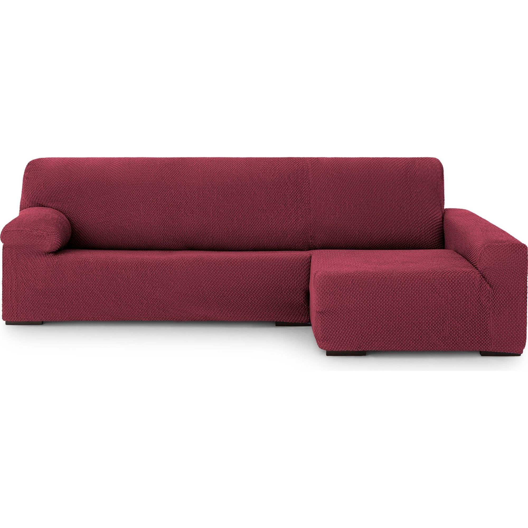 Housse de canapé chaiselongue bordeaux facile à placer
