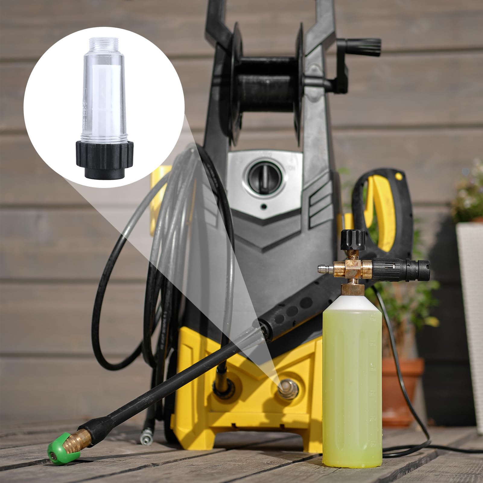 Produktbild von Inline-Netzfilter Für Schlauchanschluss – G3/4 Zoll, Transparent, Für Gartenbewässerung, Wasserpumpen Und Pflanzenschutzgeräte