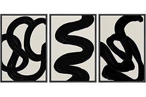 SIGNLEADER Framed Canvas Print Wall Art Set Duotone Minimal for Living Room