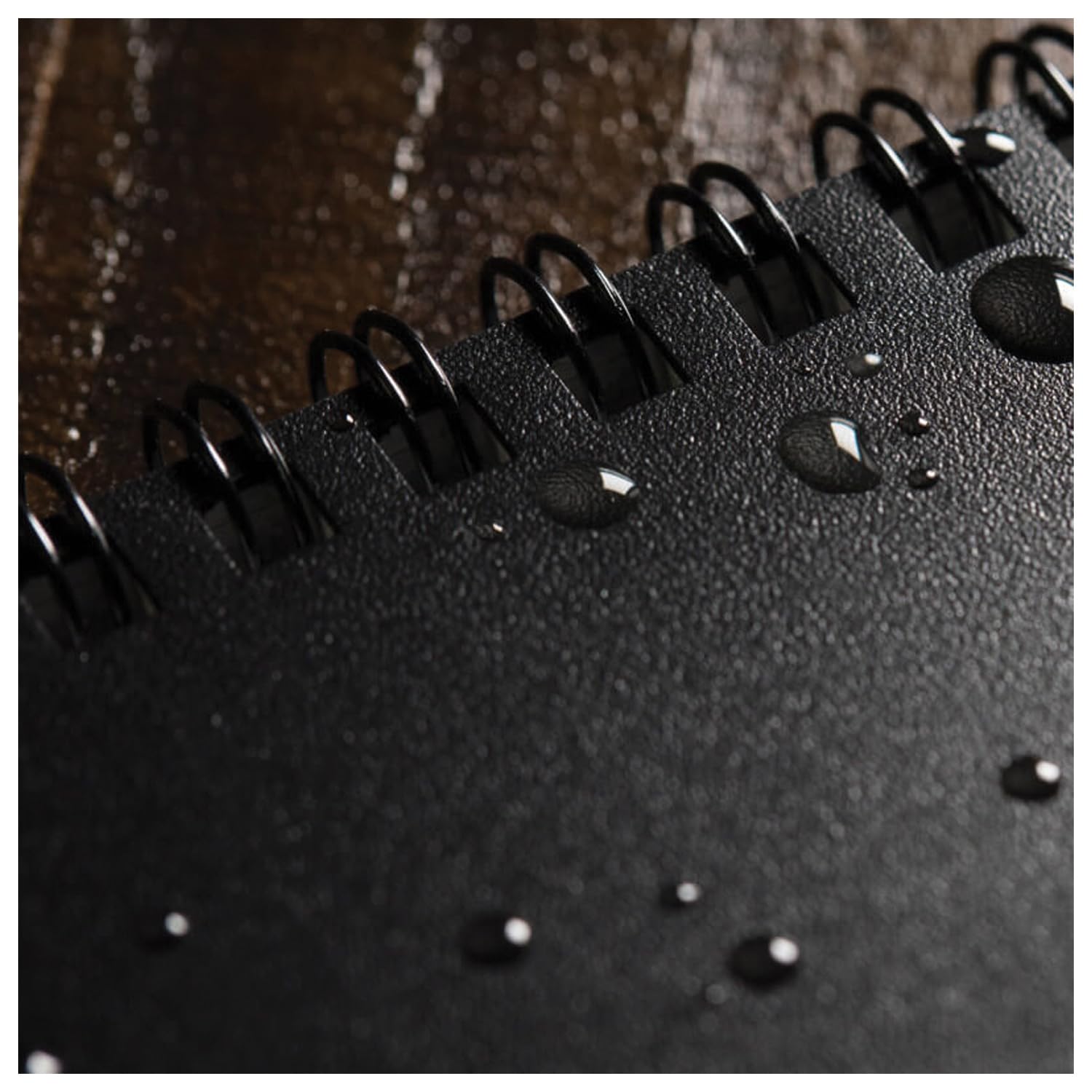 Weatherproof Top Spiral Notebook, 3" x 5", Black Cover, Universal Pattern (No. 735)