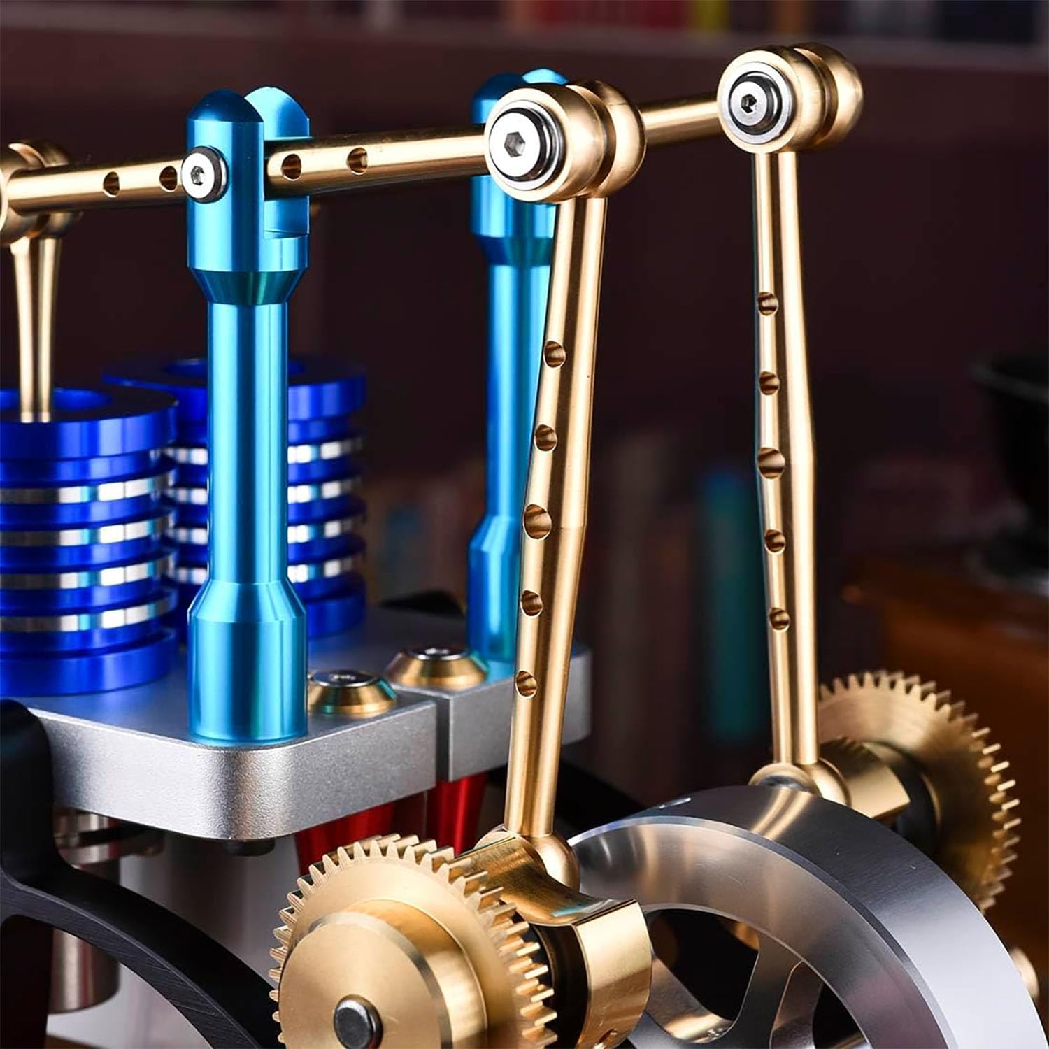 Kit de construcción de modelo de motor Stirling, cigüeñal de cobre, diseño de cilindro vertical, refrigeración de alta eficiencia, regalo científico para adultos