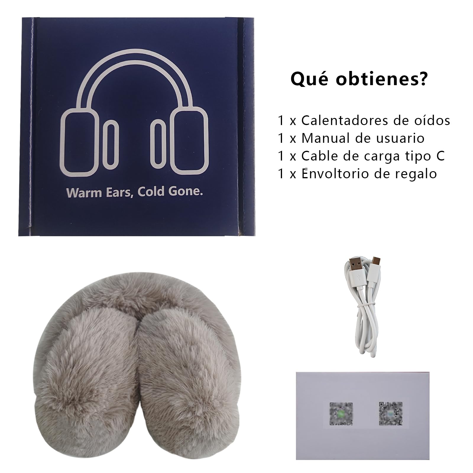 Calefactables Auriculares Inalambricos Bluetooth Diadema con Microfono - Calefactor Electrico Auriculares Over Ear Orejeras Frio con Termostato Calefaccion para Mujer Hombre Running