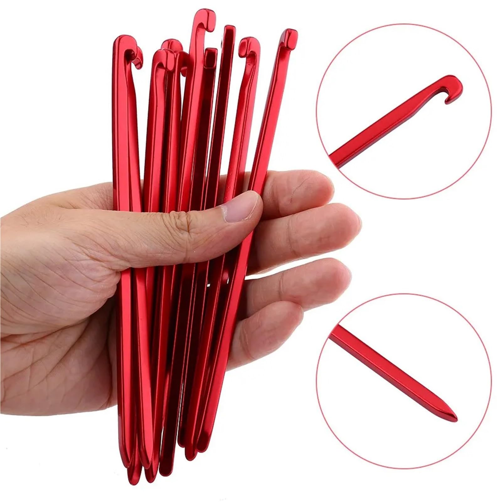 Picchetto da tenda, 10 pezzi di picchetti for tenda da campeggio, for, chiodi 16 cm, in alluminio resistente, for roccia, for(Yellow)