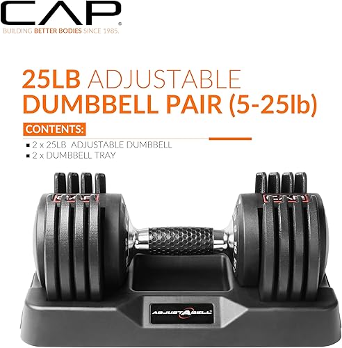 Miniatura 2 de CAP Barbell ADJUSTABELL Adjustable Round Dumbbell Weights - Singles & Pairs  12.5 lb, 25 lb & 55 lb  Multiple Handle Options
