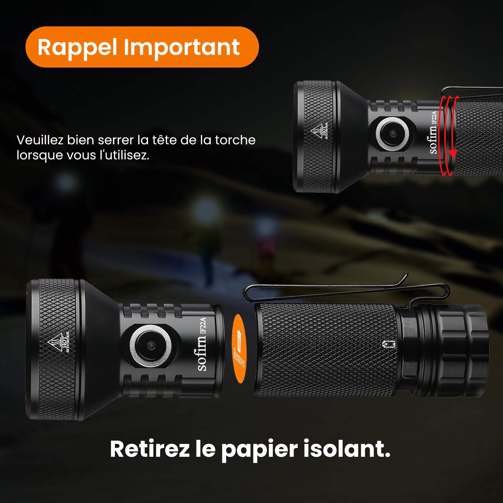 sofirn Lampe de Poche Rechargeable 697 M, IF22A 2100 Lampe Torche Led Ultra Puissante EDC avec Type-C, 6 Modes, étanche IPX8, Bracelet, Clip Bidirectionnel pour la Pêche, randonnée et les Situations