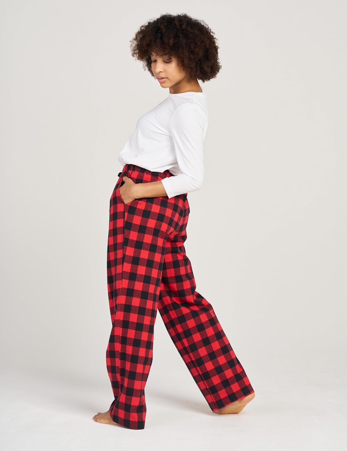 LAPASA Women's Pajama Pants, Comfy Lounge Sleep PJ Pants with Drawstring and Pockets L74 Flannel / L109 Fleece - Image 4