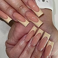 Vista 12 de Uñas postizas extralargas cuadradas SWEKKE rosa, uñas postizas rosadas, color rosa, cobertura completa, uñas acrílicas brillantes, uñas adhesivas