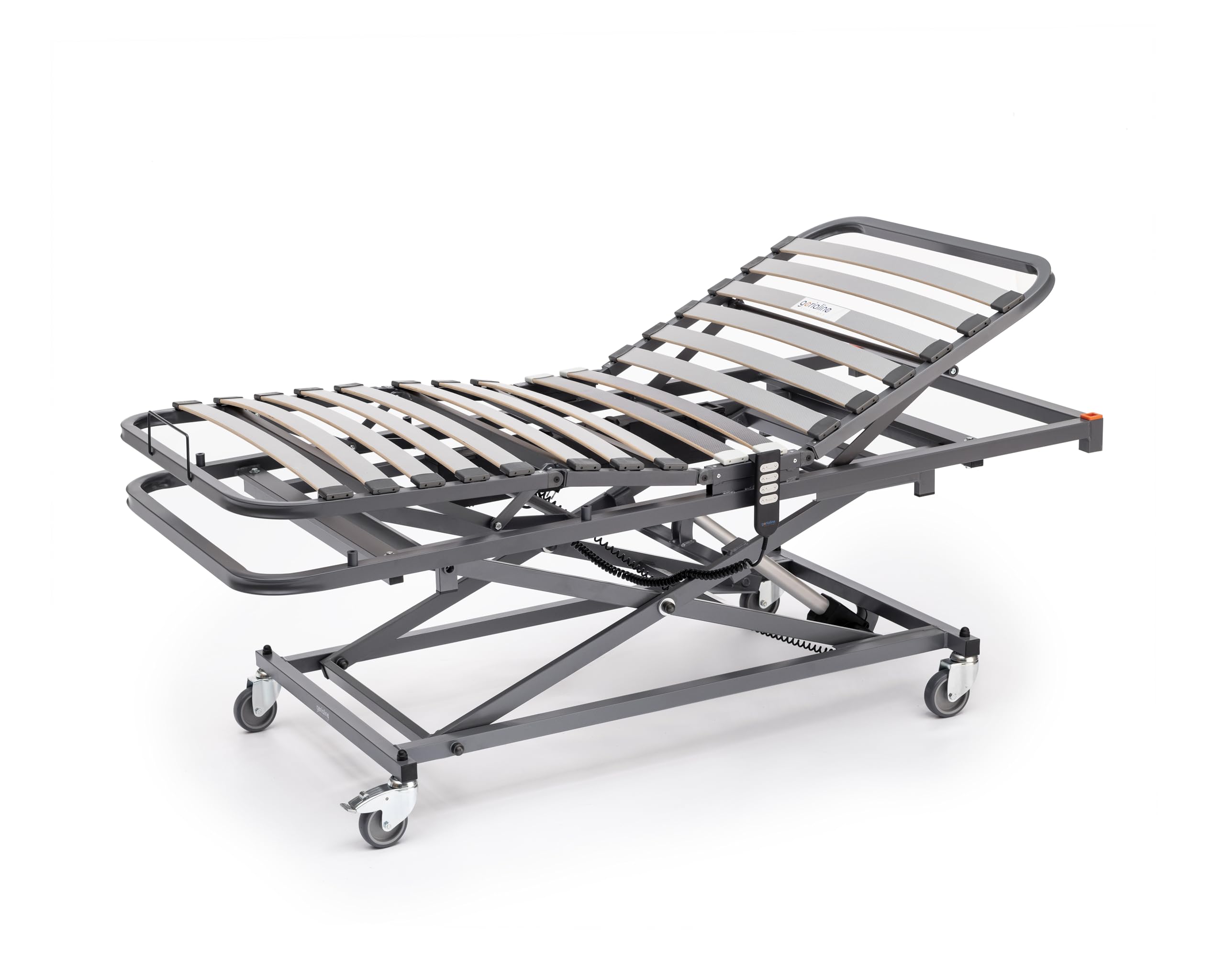 Cama Articulada Gerialift, Ajustable en Altura 37-77 cm, Estructura Metálica, Lamas de Madera de Haya, 90x190 cm (105 X 190, Haya)