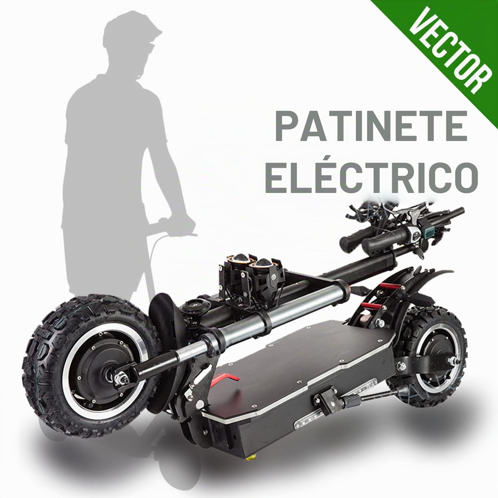 CAMTOP Patinetes Electricos Adultos Plegable 2 Ruedas Scooter Eléctrico Motor Dual 11in Neumáticos de Vacío Todoterreno 60V/35/40AH Batería de Litio de Alta Capacidad Resistencia de 90-100 KM