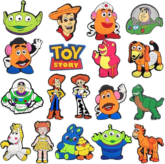 18PCS Toy Story Shoe Charms Fits for DIY Clog Sandals Decoration PVC Cartoons Shoe Charms Different Shoes Accessories