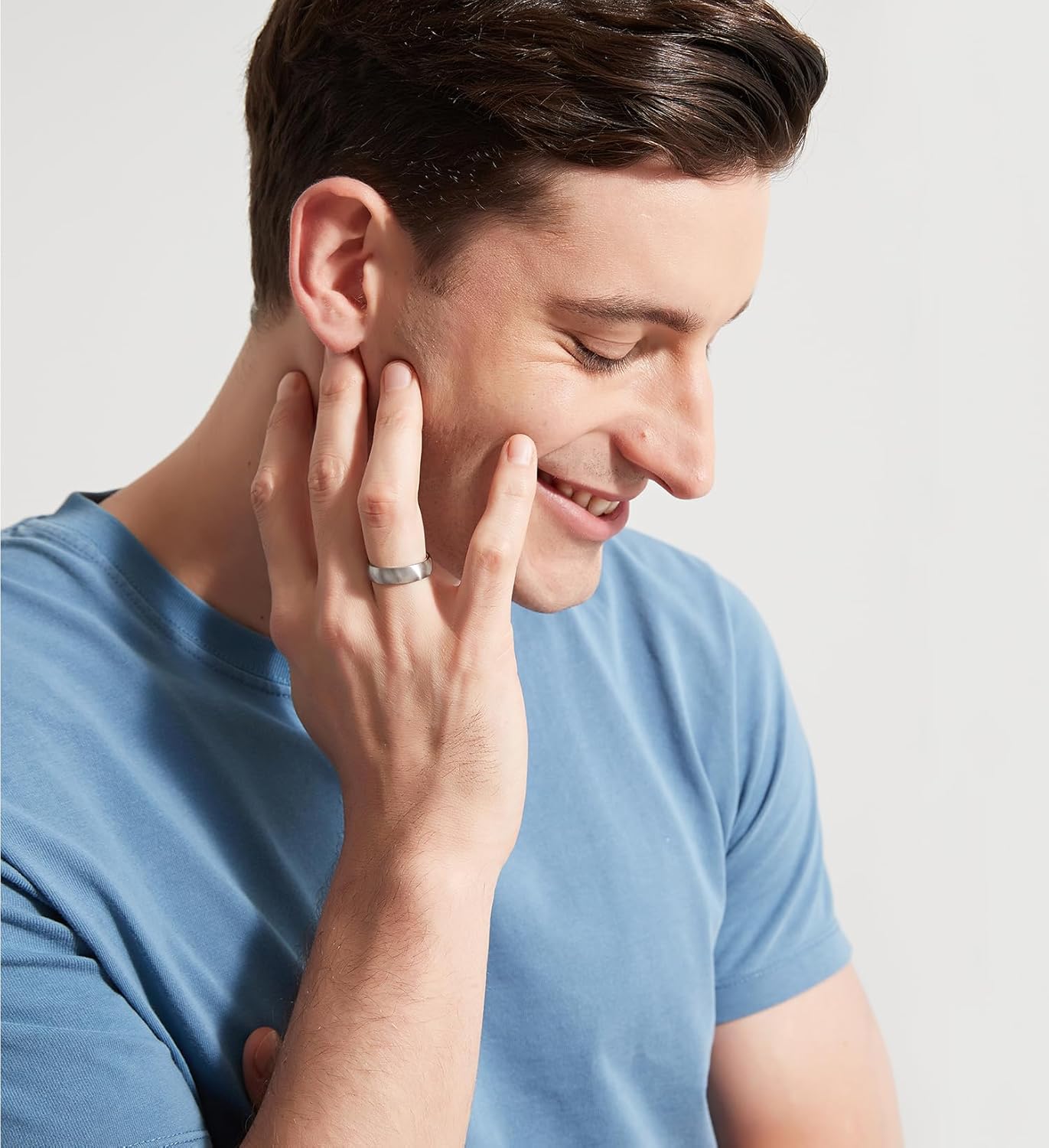 TIGRADE 4mm 6mm 8mm Titanium Ring Brushed Dome Silver Wedding Band Comfort Fit Size 4-14.5 - Image 3