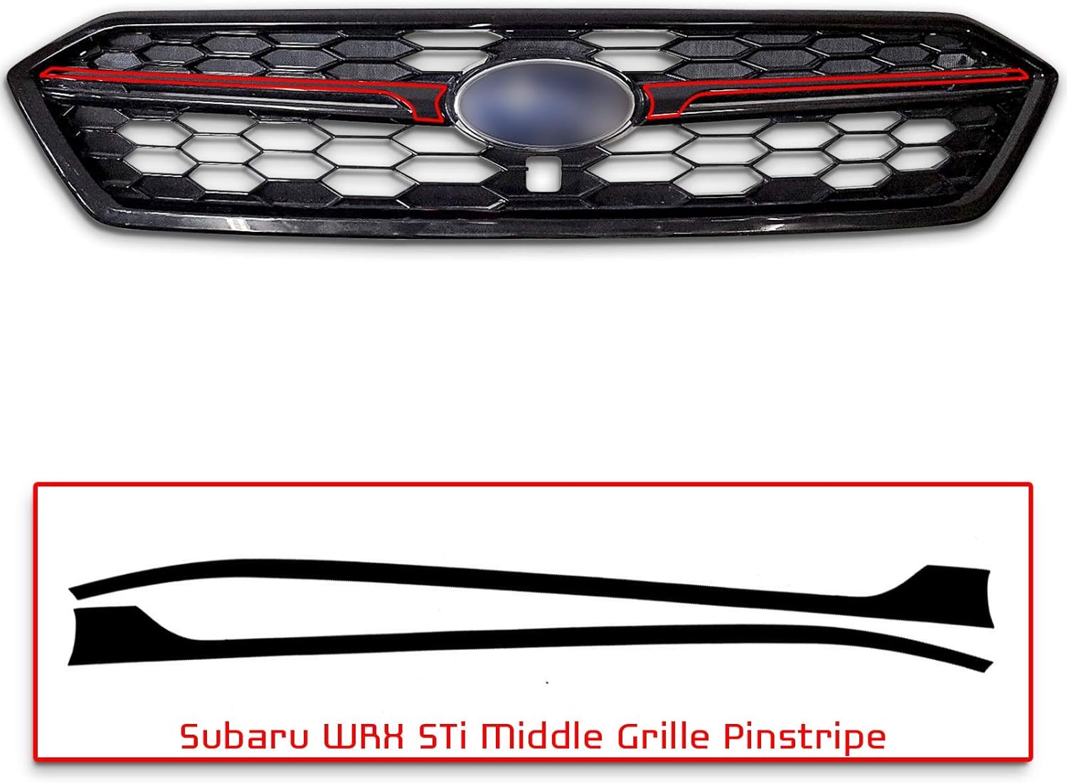 Optix Front Grille Middle JDM Style Pinstripe Vinyl Decal Overlay Wrap Trim Inserts Sticker Compatible with and Fits WRX STi 2018 2019 2020 - Carbon Fiber Pink