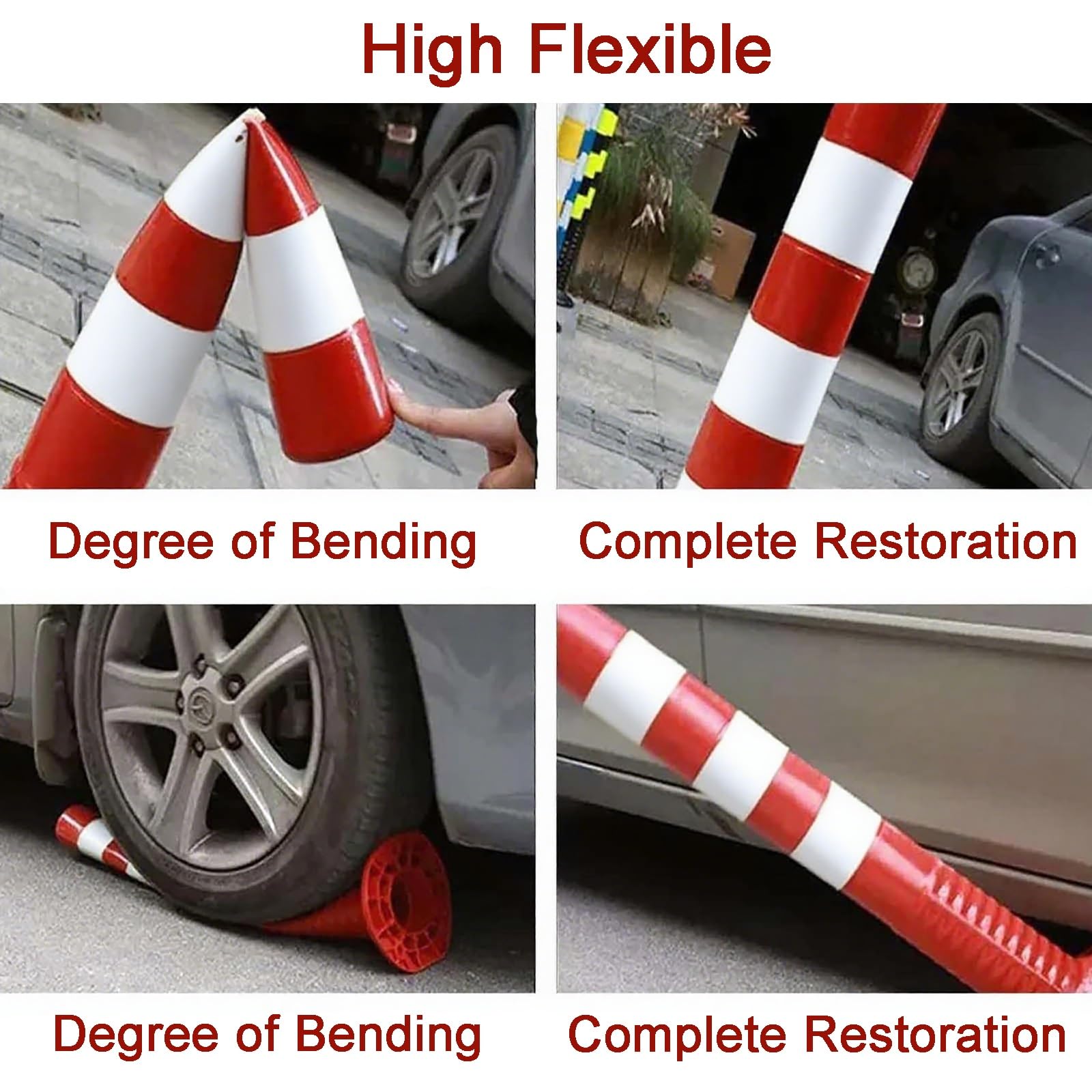 Poteaux de sécurité, Cônes de signalisation routière en Plastique PU 75 cm Haut(Green,2pcs)
