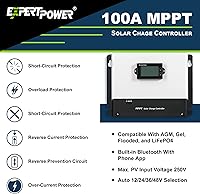 Vista 2 de ExpertPower Kit de panel solar de 800 W y 12 V Paneles solares monirígidos de 800 W, controlador de carga solar MPPT de 100 A RV, remolque