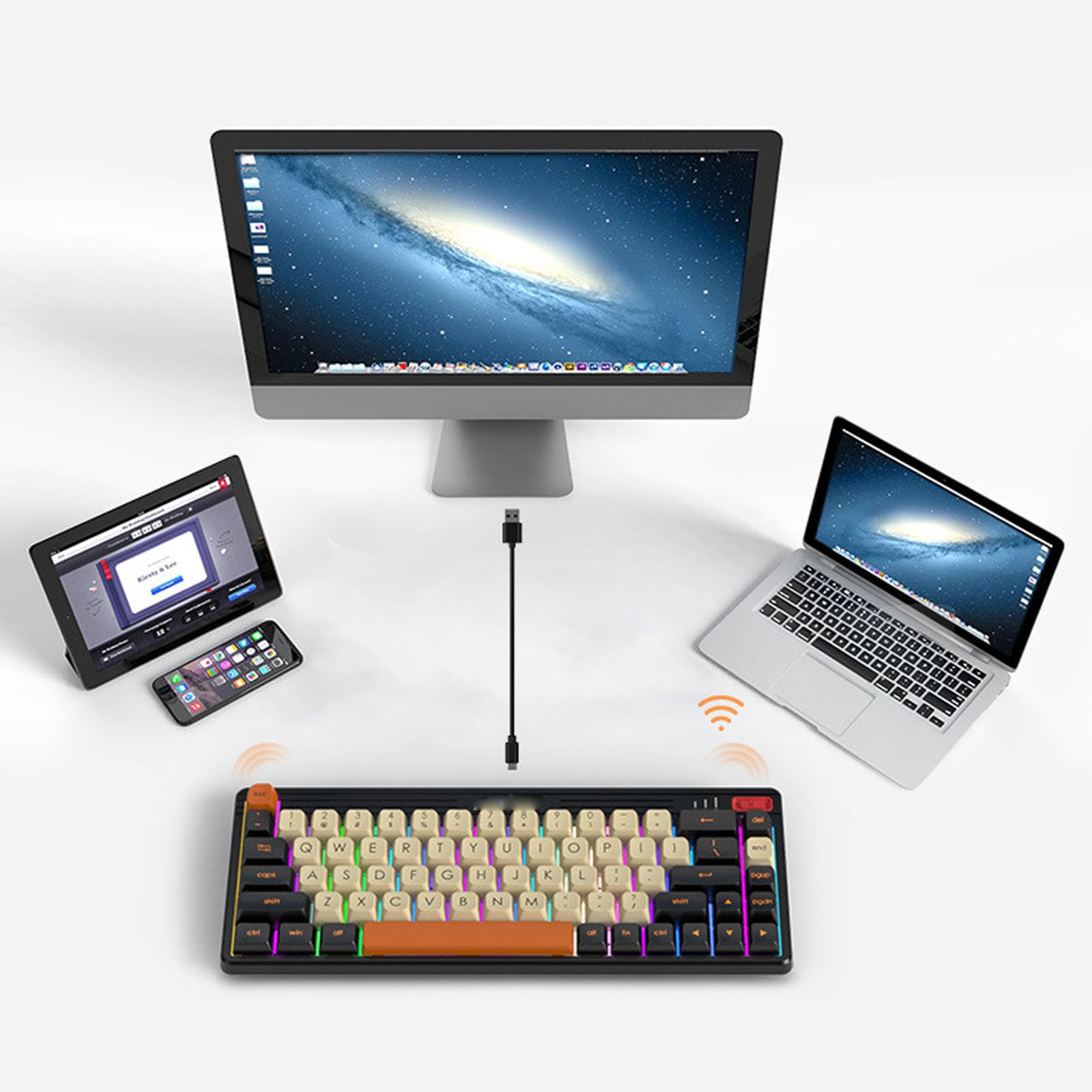 Ejoyous Tastiera Meccanica, 3 Modalità Hot Swappable RGB Gaming