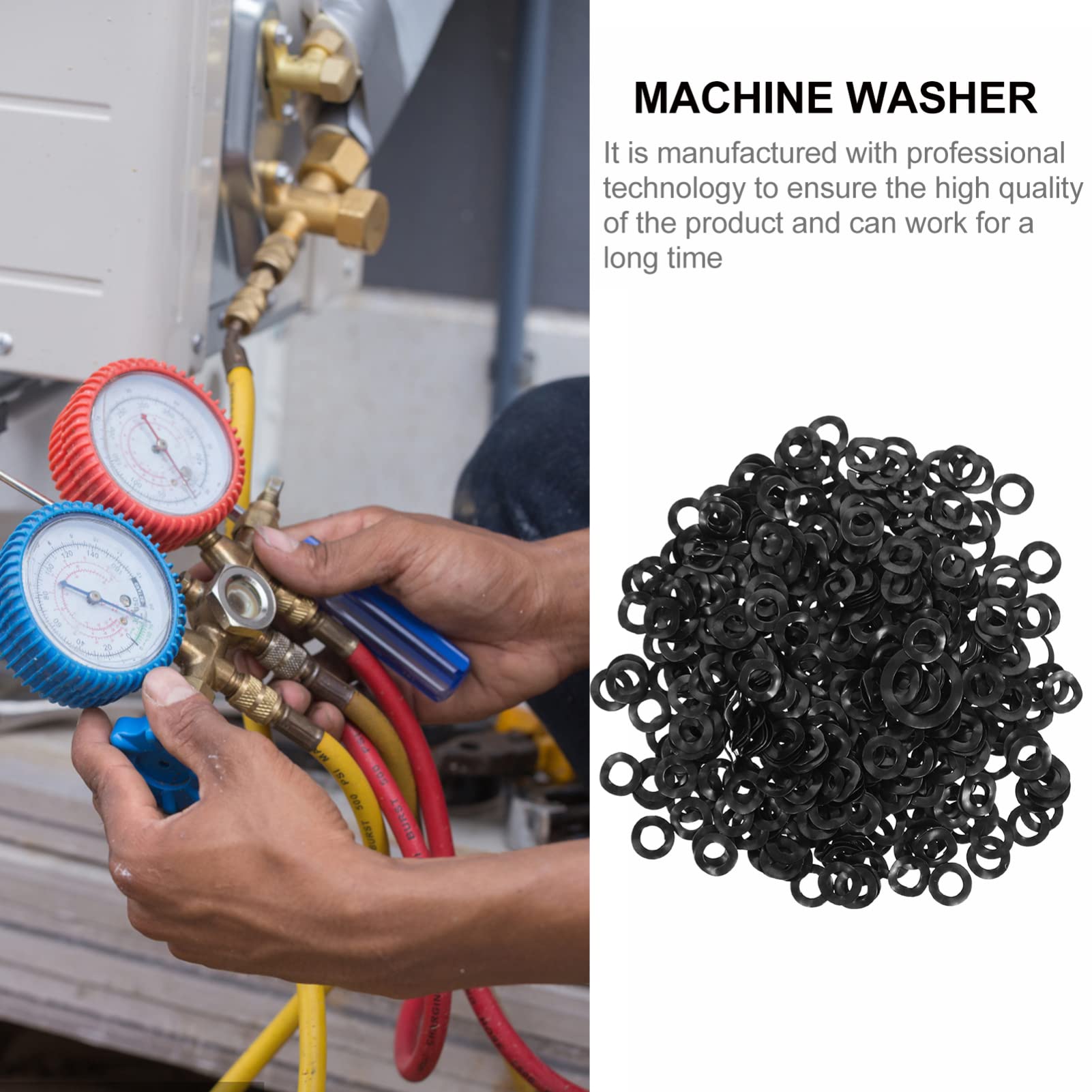 SOLUSTRE Spring Wave Washer Gasket Set 500 Pieces 3-Wave Type Washers for Electrical Connections and Mechanical Applications