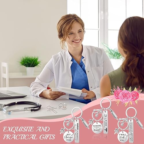 Miniatura 7 de 24 piezas de regalos de enfermera para mujeres, enfermeras, estudiantes, regalos de agradecimiento para enfermeras, llavero de enfermera, cosas para