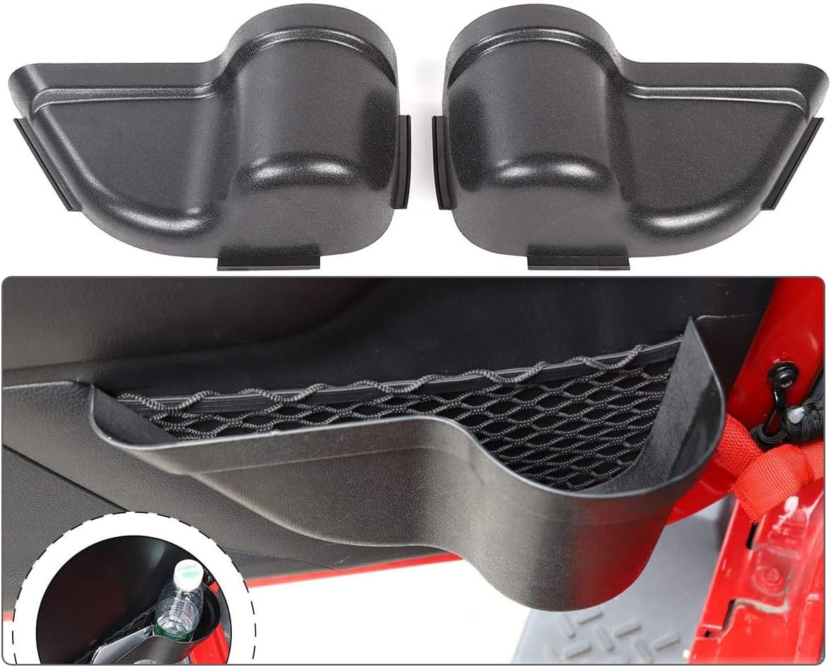RT-TCZ for Wrangler JK Door Storage Pocket, Front Door Cup Holder Tray Organizer for Jeep Wrangler JK JKU 2011-2017