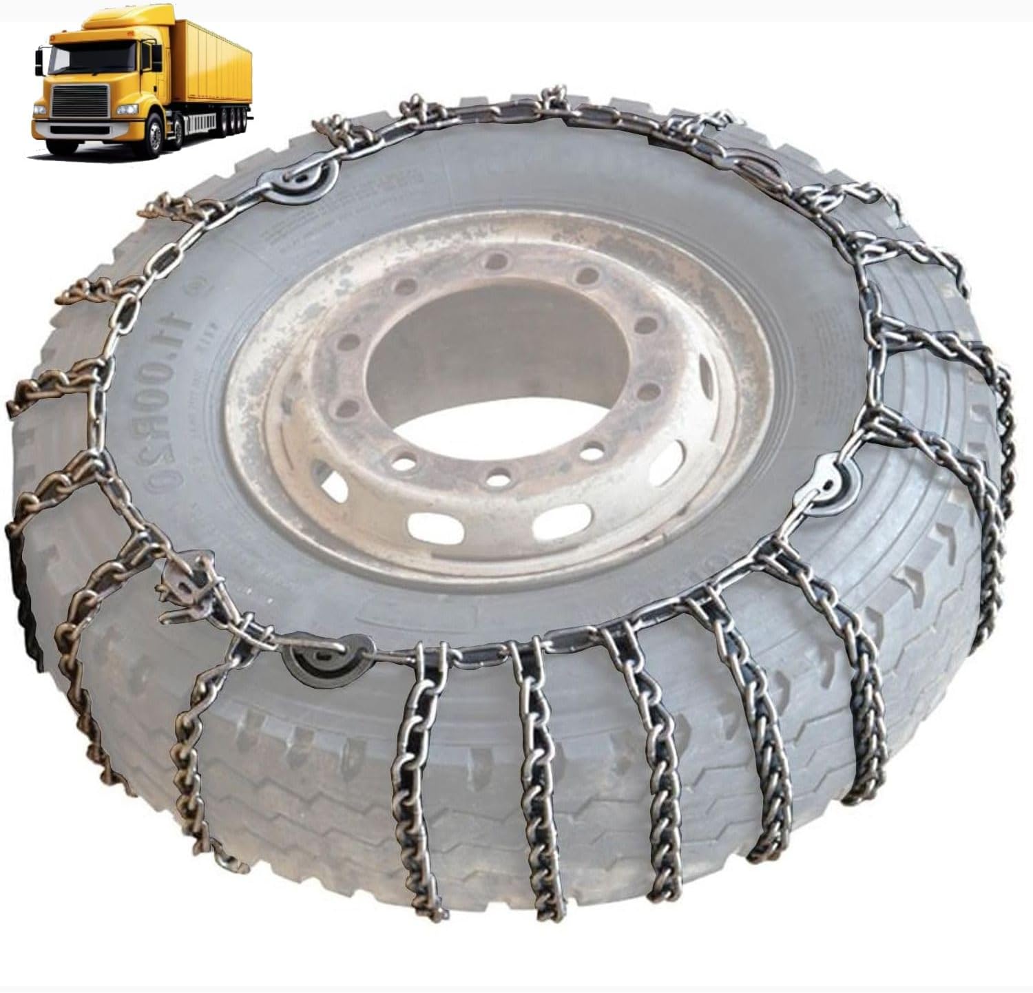 9mm Set of 2 Heavy Duty Snow Chains for Suvs pickup and Cars Skid Traction Chains High Strength Manganese Emergency Use for Tire Reliable 215/75R17.5 2pcs 295/70R22.5