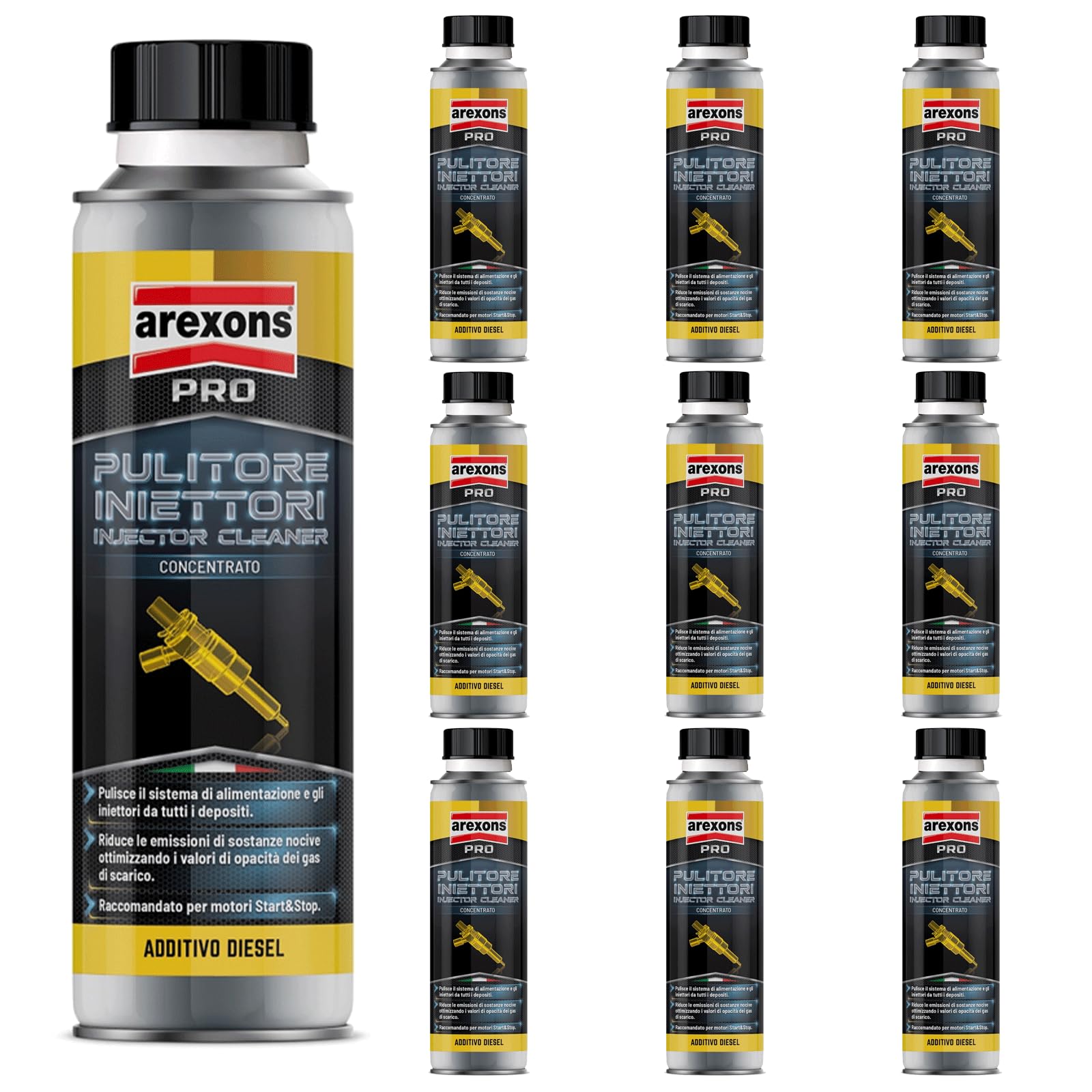 Generico ADDITIVO 9844 PULITORE INIETTORI per Auto Diesel. Aumenta Il Numero di CETANO E OTTIMIZZA Il PROCESSO di COMBUSTIONE del Carburante. Confezione : Kit PROMOZIONE 10 FLACONI X 325 ML