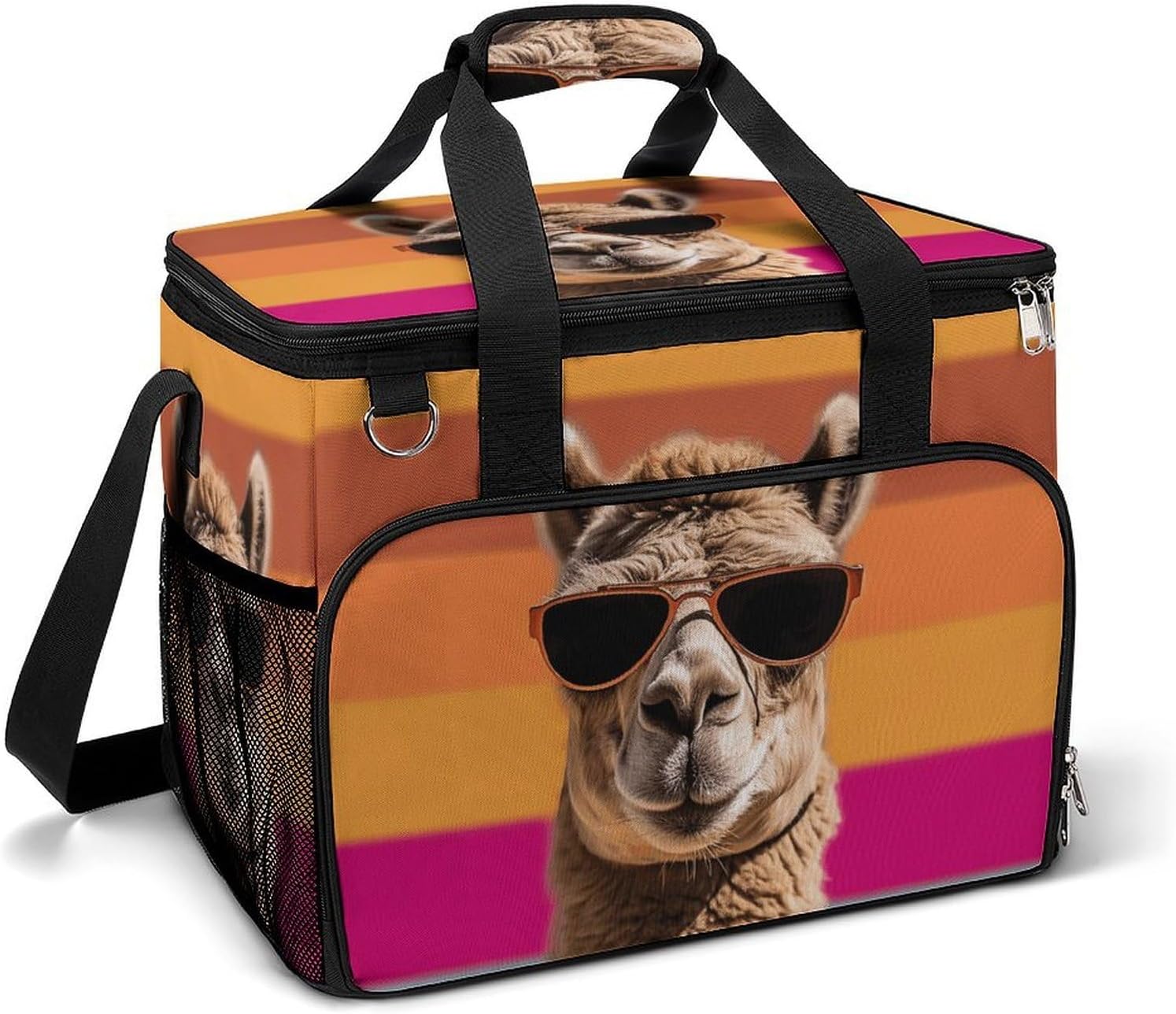 Insulated Picnic Backpack Tote Bag, Large Capacity 30L Camel Wearing Sunglasses Cooler Bag Leakproof Beach Bags Portable Lunch Box Waterproof Picnic Basket for Beach Camping BBQ