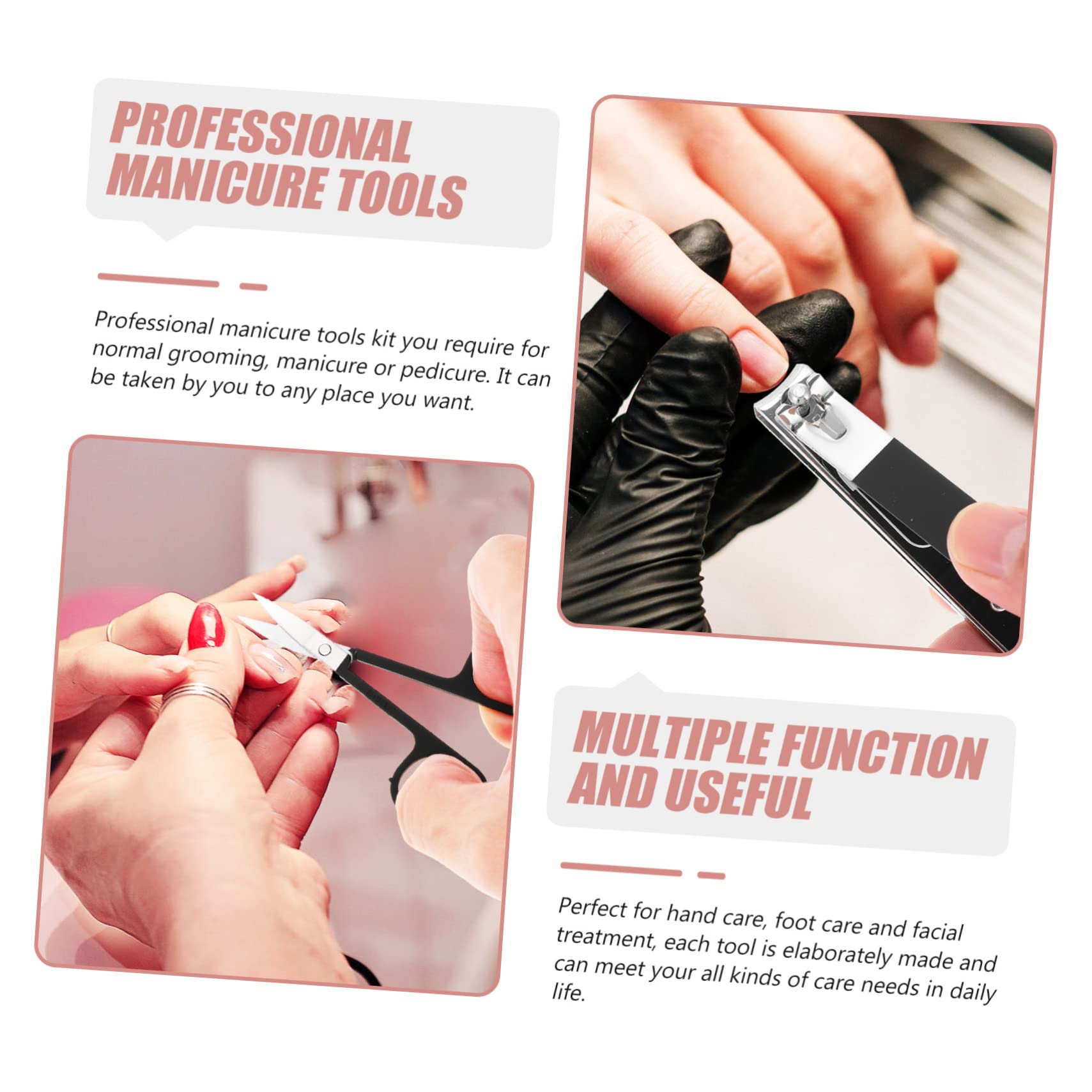SHERCHPRY Kit Tagliaunghie Da Donna Per Manicure e Pedicure Strumenti Professionali Tagliaunghie Per Cura Delle Unghie Per Viaggi e Uso Quotidiano