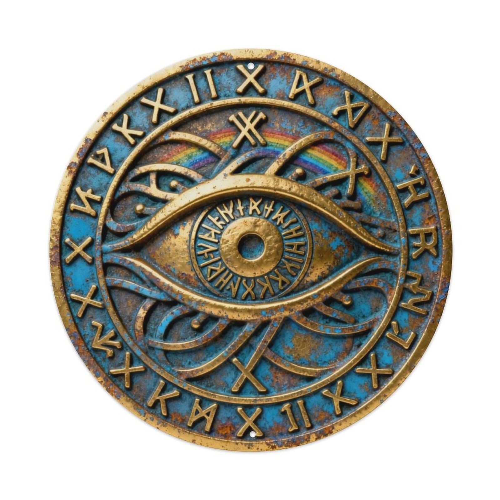 Heimdall Guardian Bifrost Watcher Rune Metal Tin Sign Plaque