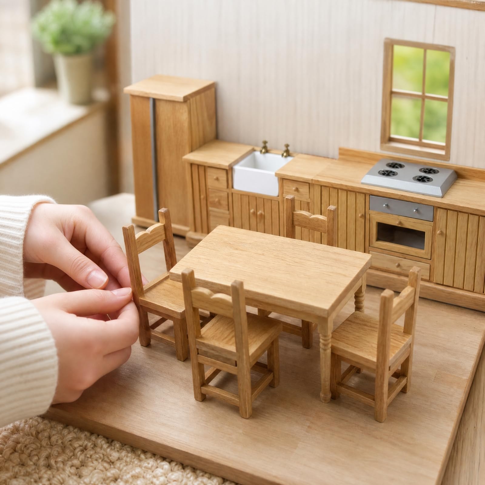 Modello di Mobili in 1:12 Decorativo in Miniatura Legno Sicuro