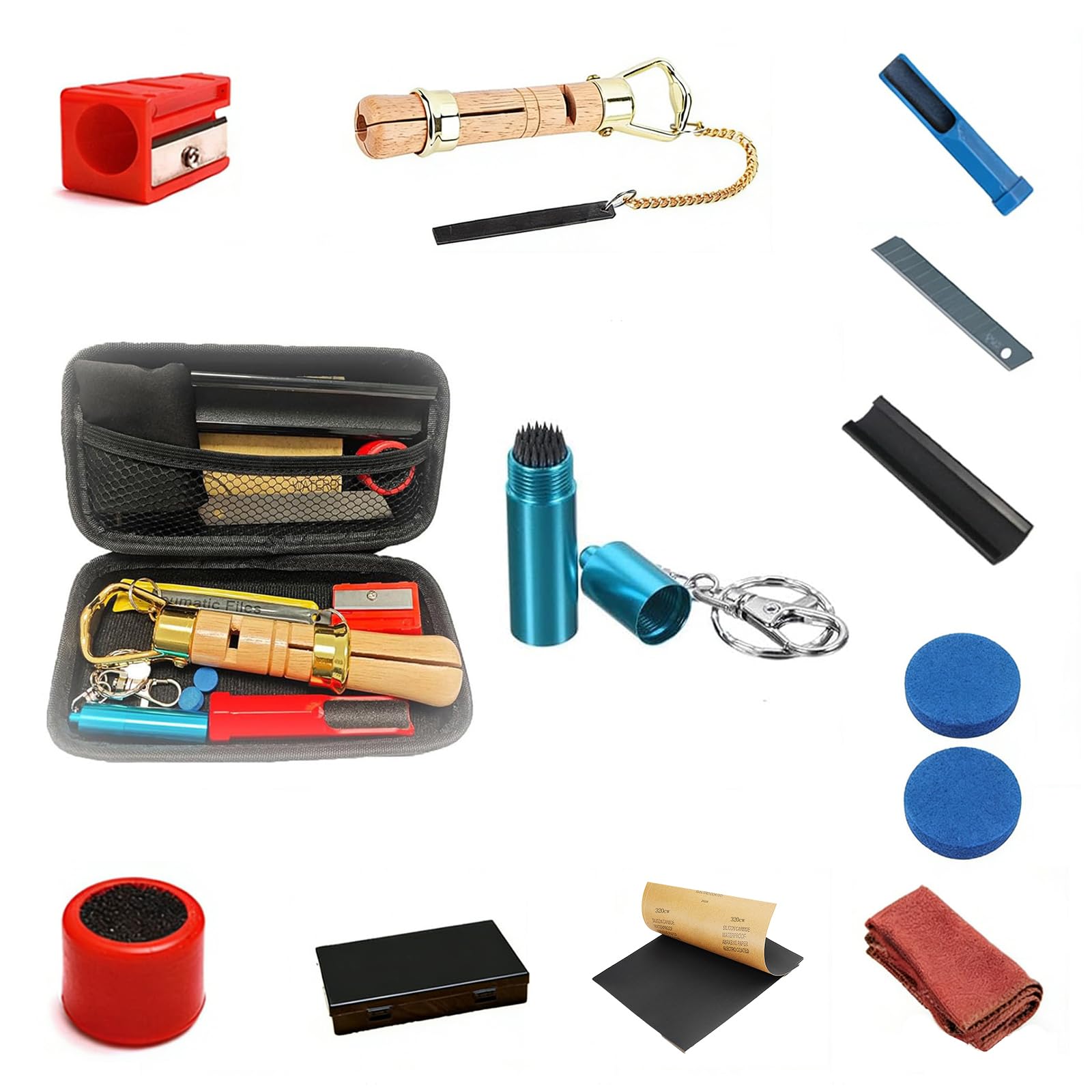 Snooker Cue Tip Clamp Repair Tool Kit for Billiard Cue Repair and Leather Replacement Billiard Accessories Snooker Tip Shaper Trimmer (grey 11ps)