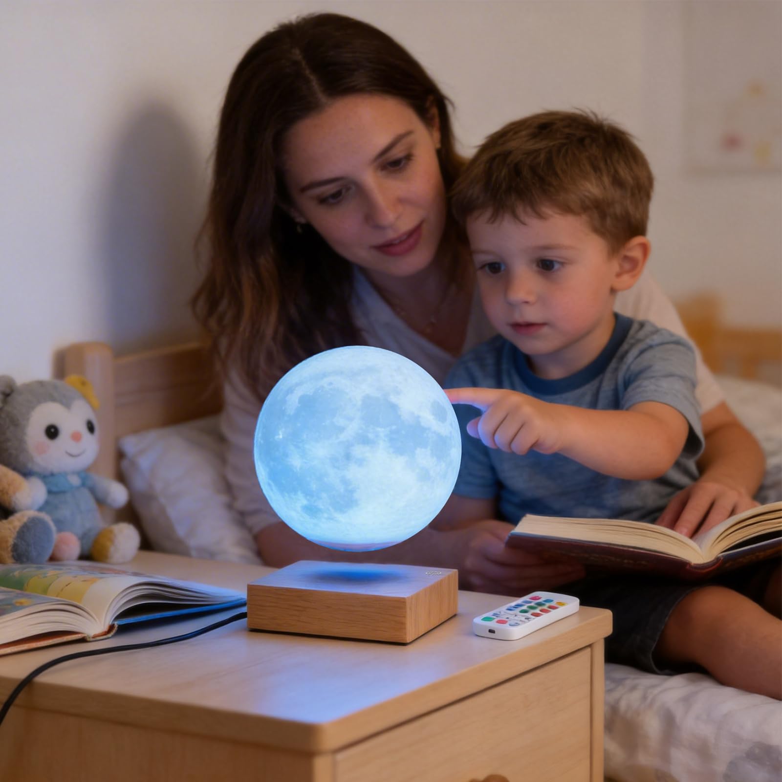Lampada da luna levitante. Galleggiante e rotante in aria, lampada da notte per ufficio, casa, Decro, regali. Natale (16 colori)