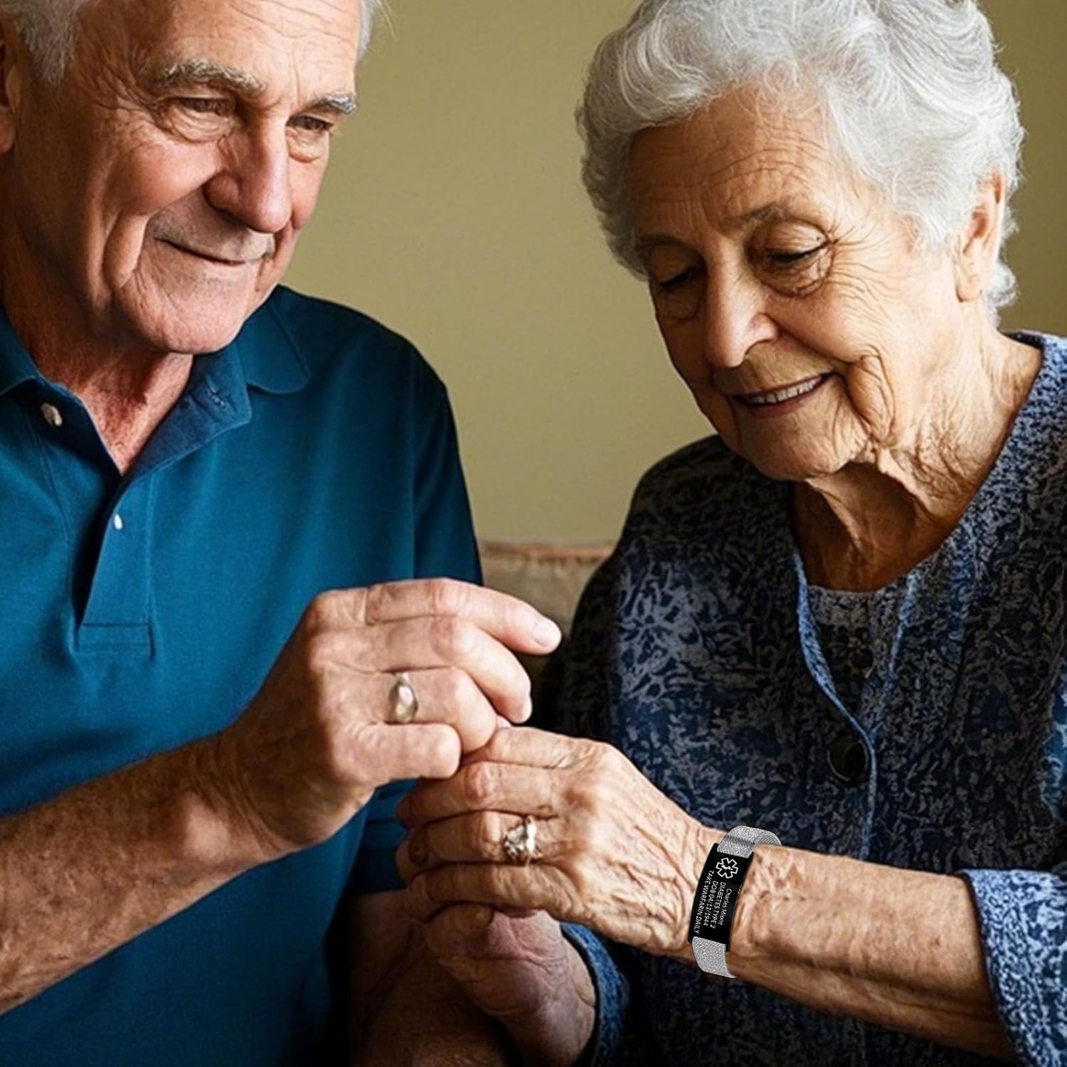 Personalized Medical Alert Bracelet for Women Men Custom Elastic Strap Stainless Steel ID Bracelet Engraved Medic Info Waterproof Customized Wristband for Autism Allergy Diabetic - Image 6