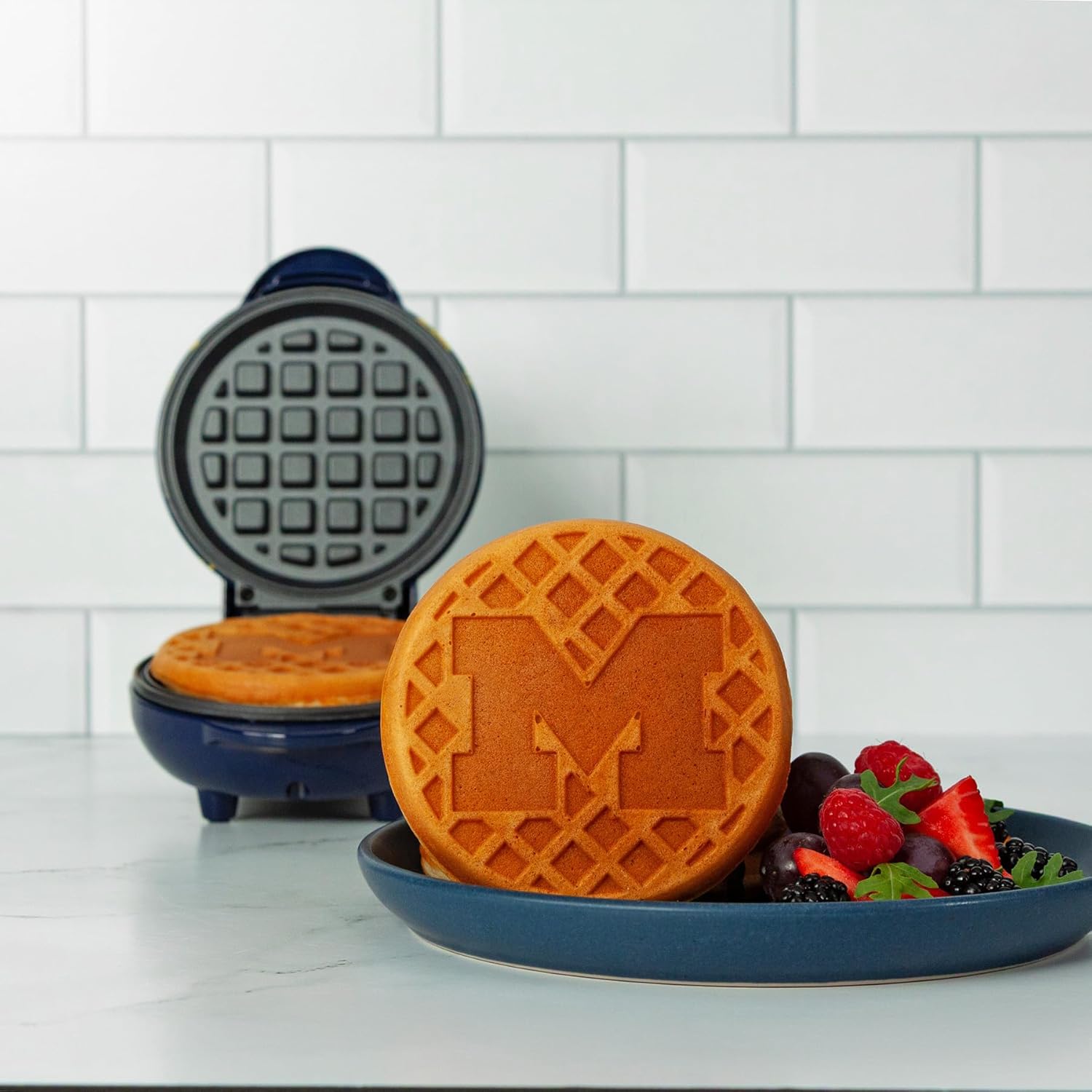Uncanny Brands Michigan Wolverines Mini Waffle Maker - Small Kitchen Appliance