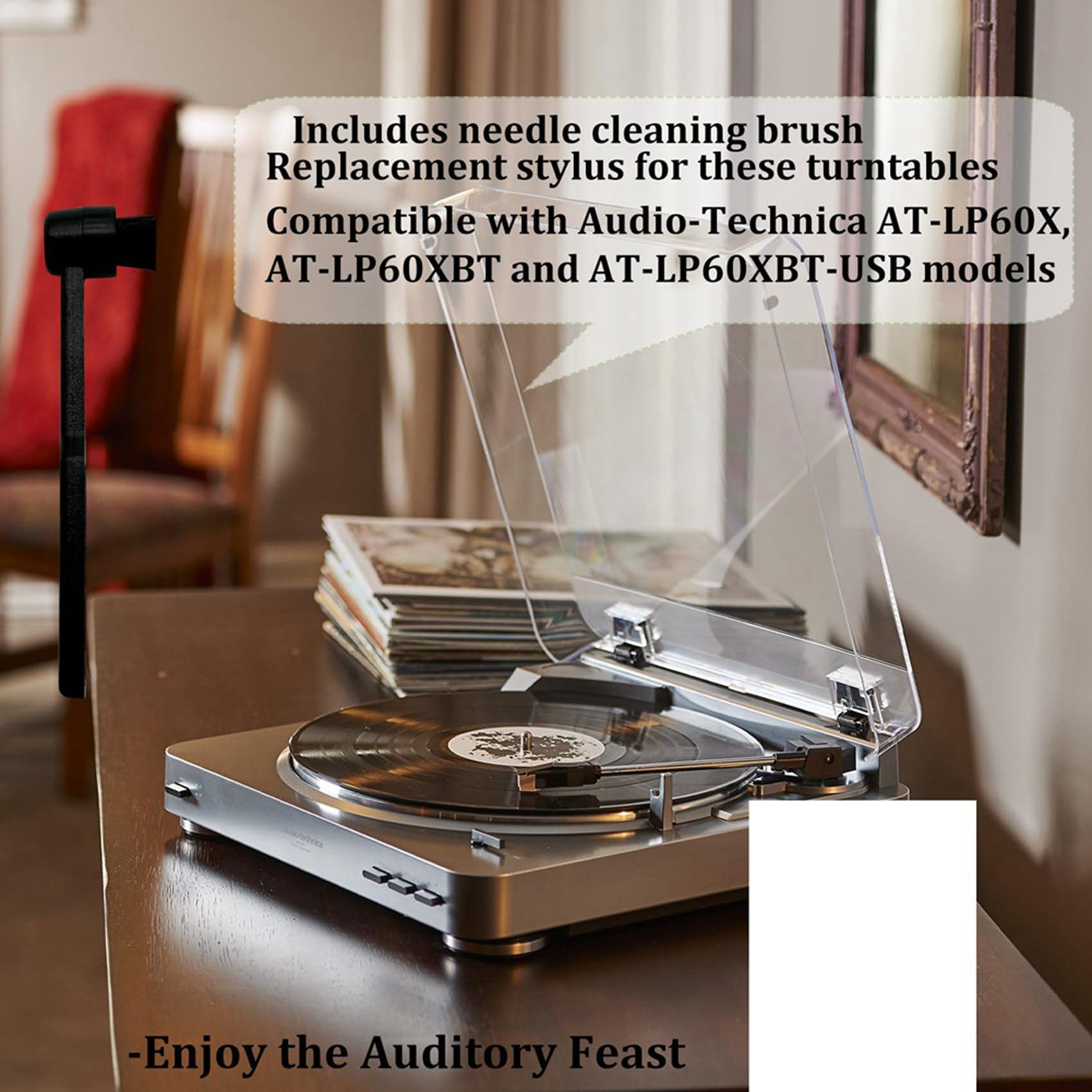 12 Puntine di Ricambio ATN3600L per Giradischi in Vinile per Giradischi AT-LP60 Giradischi Fonografo Platenspeler