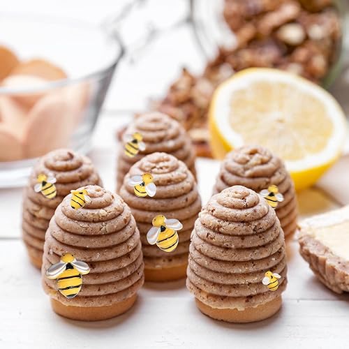 Miniatura 7 de HADDIY Pequeñas abejas artesanales, 50 piezas pequeñas de resina plástica para adornos y decoración de mesa de fiesta de cumpleaños con temática de