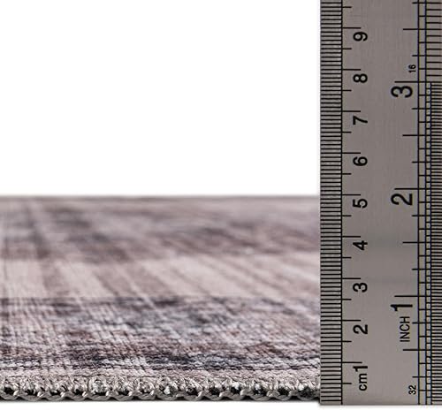Miniatura 2 de Rugs.com Mangata Collection - Alfombra baja de 9 pies 2 x 12 pies, color marfil y gris, perfecta para salas de estar, comedores grandes, planos