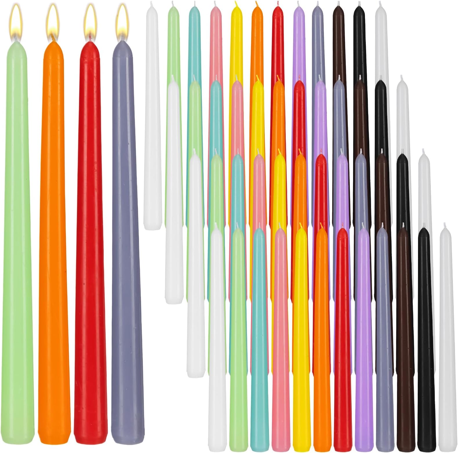 MTLEE Set of 48 Valentine's Day Dripless Taper Candles 10