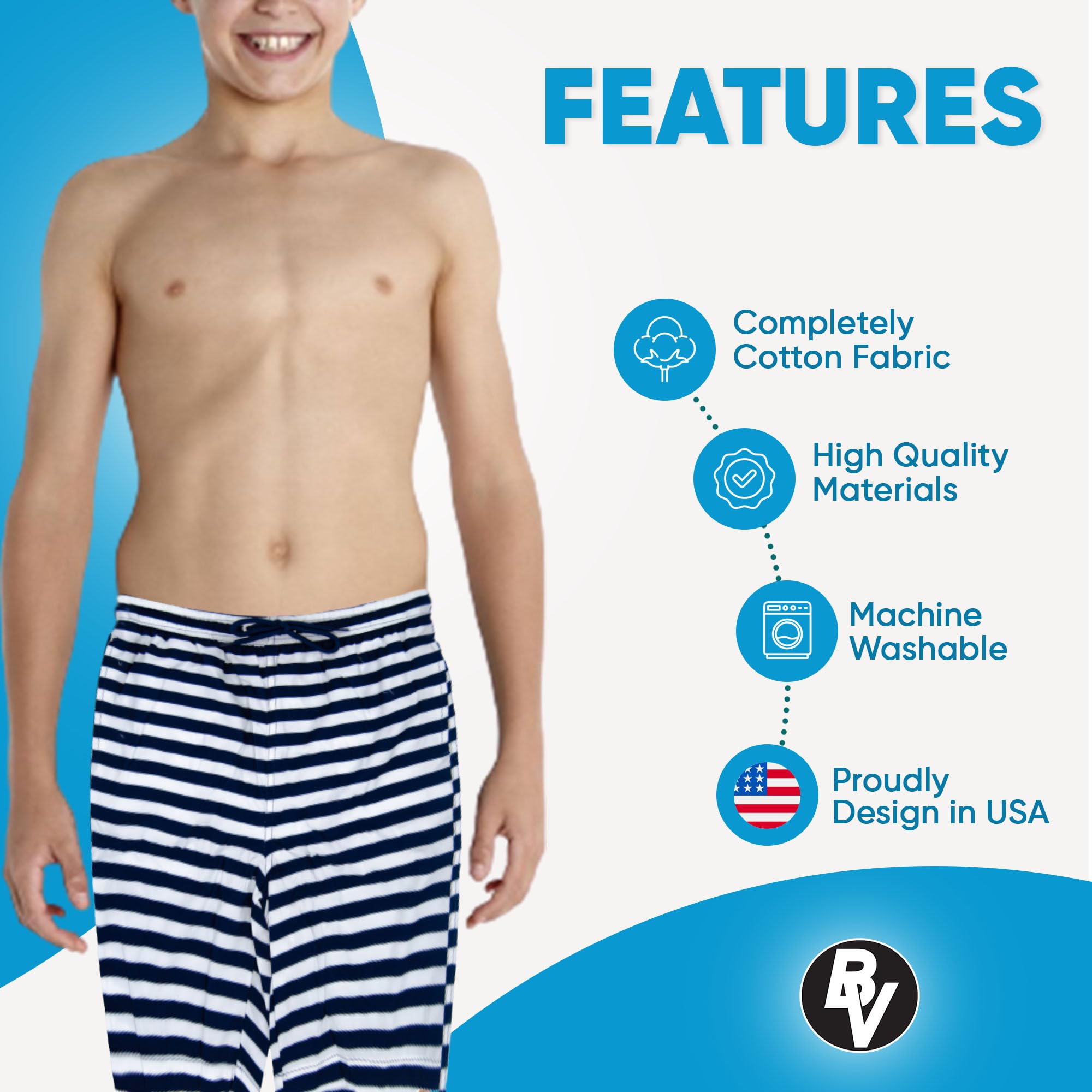 BROOKLYN VERTICAL Jungen Badehose, schnelltrocknend, Boardshorts für Pool, Strand, Sommer, 2er-Pack