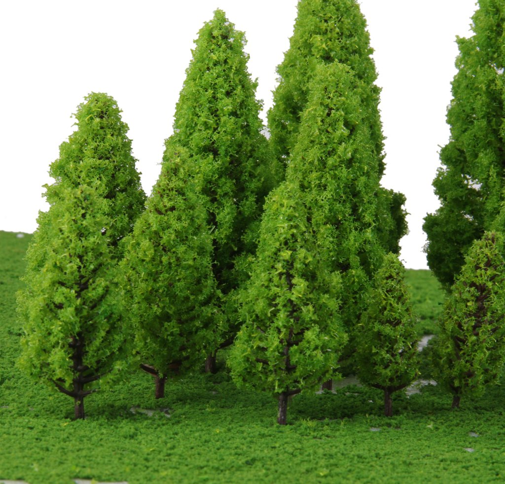 #N/A/a Set di 20 Alberi a Forma di Torre della Vegetazione del Paesaggio del Treno, Modelli in Scala 1 / 50-1 / 400 - Verde, 111