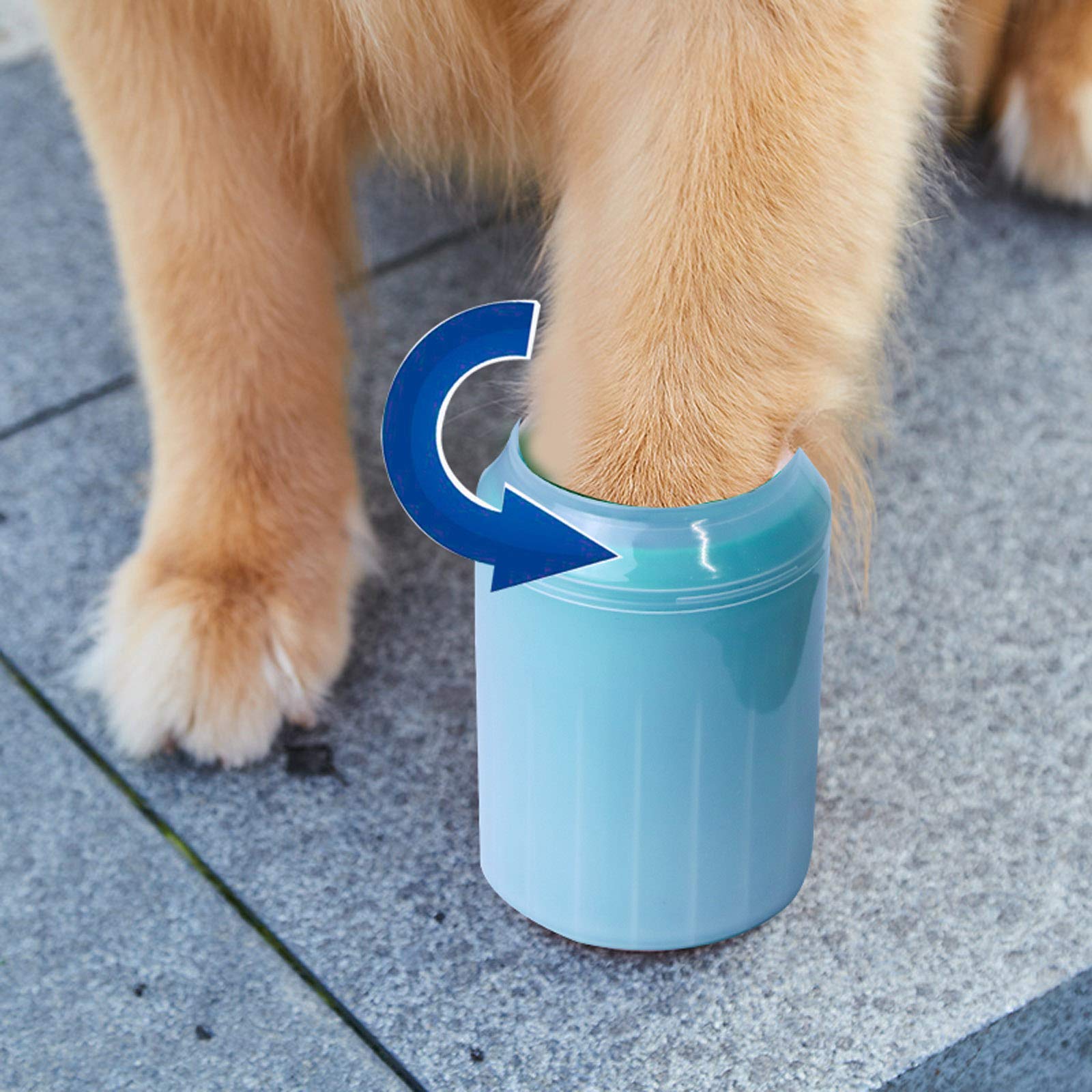 Portable Dog Paw Cleaner Cup, Pet Foot Washer Cleaning Brush Cup, Natural Rubber Outdoor Brush Cup for Dirty and Muddy Paws, Cat & Dog Bath & Grooming Brush (S, Green)