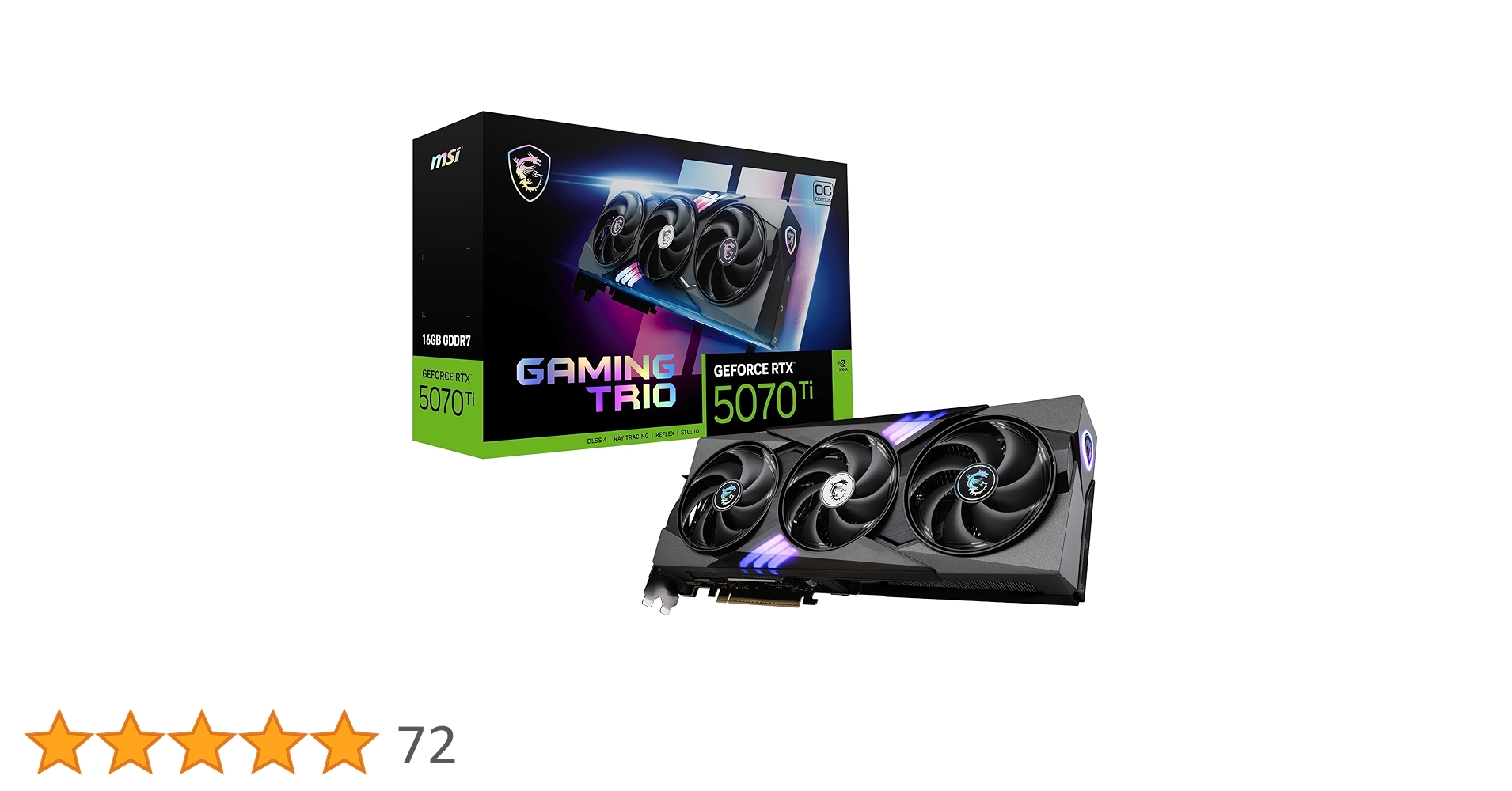 MSI Gaming RTX 5070 Ti 16G Gaming Trio OC Graphics Card (16GB