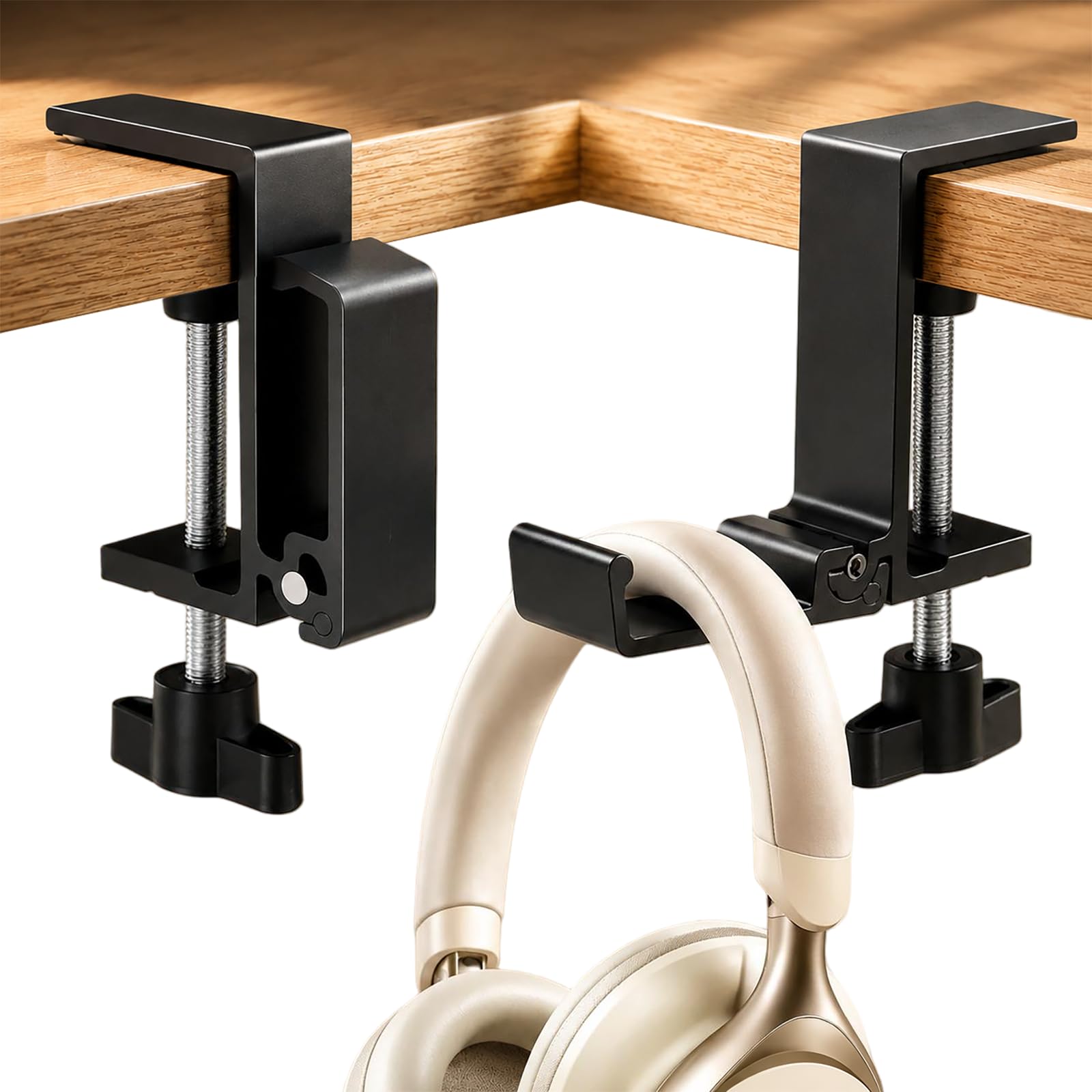 Headphone Stand, Foldable Headset Hanger - Removable Headphone Holder Hook Mount, Adjustable PC Gaming Headset Stand Holder Clip Under Desk Clamp for Airpods Max, HyperX, Sennheiser-image-47